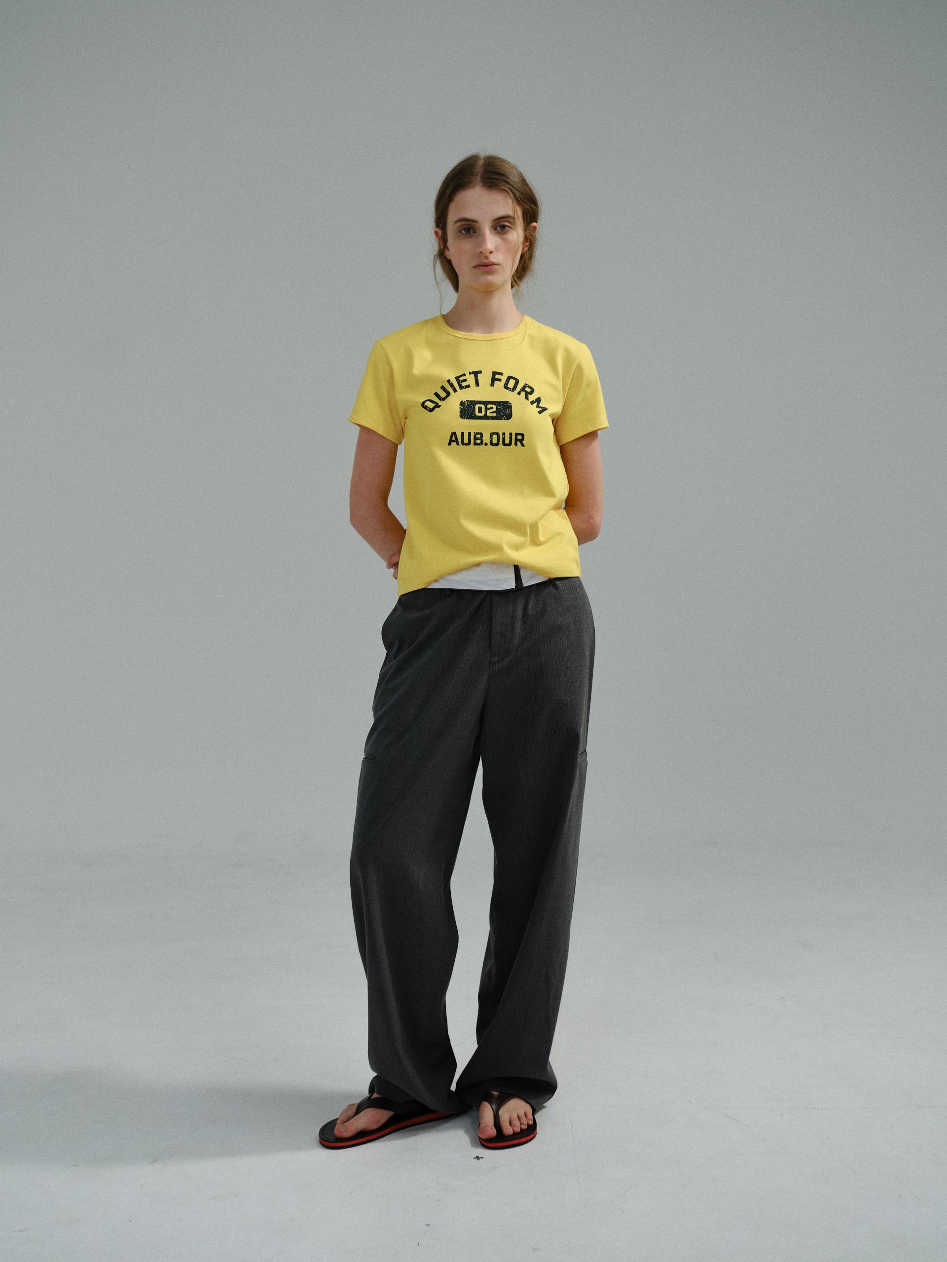 curved triple lip pants (grey stripe)