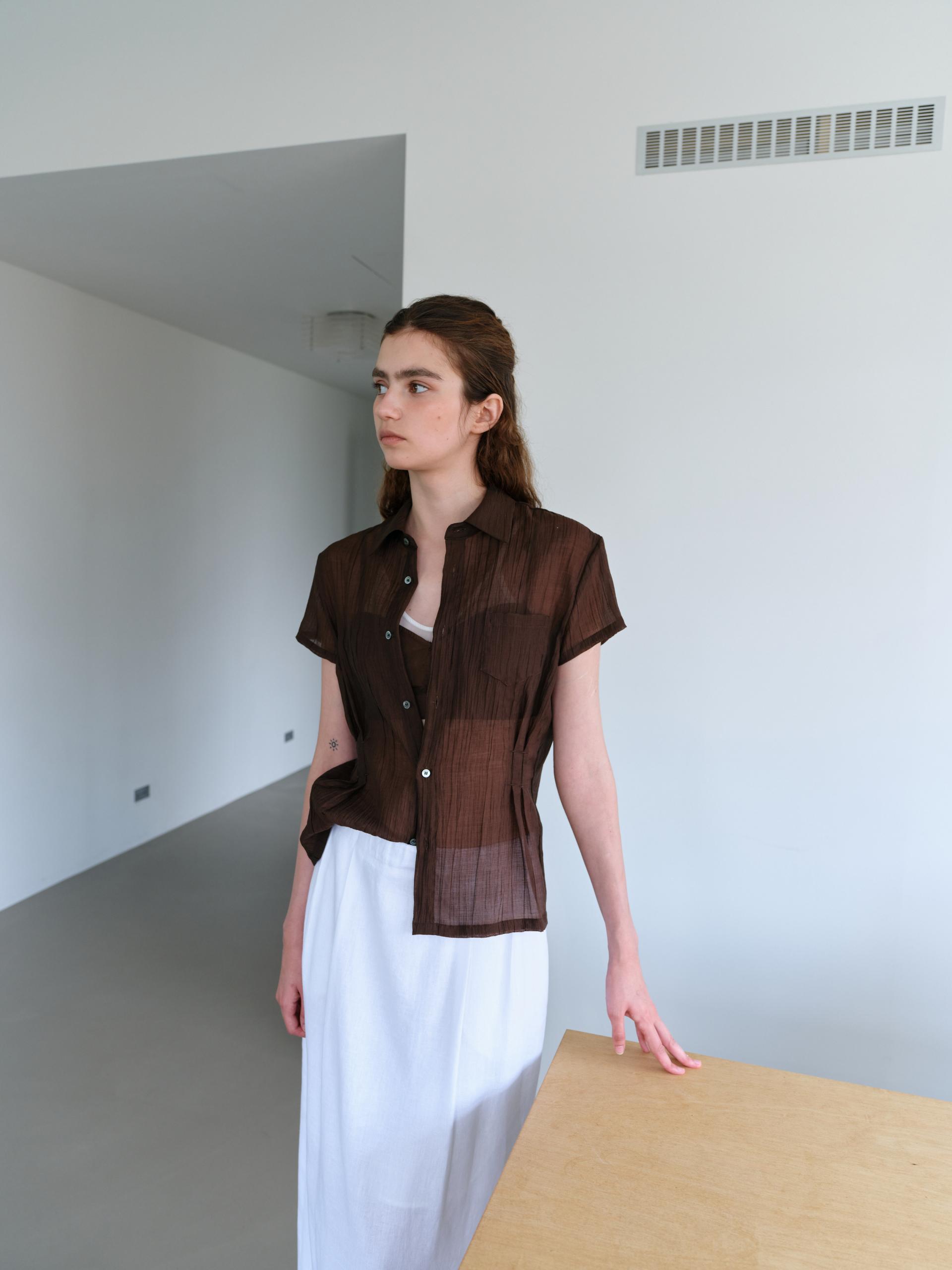 ripple half shirts (brown)