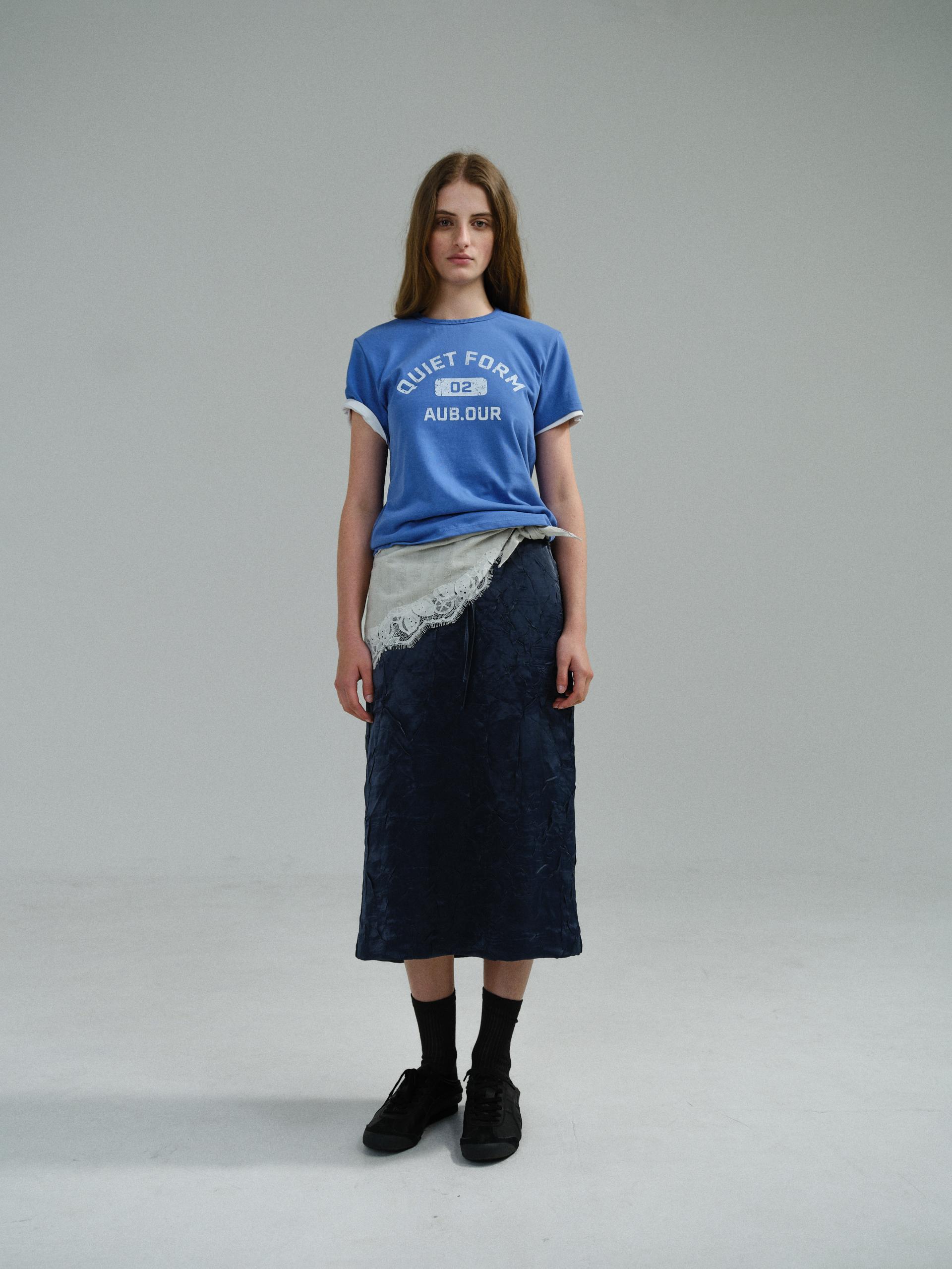 putty satin skirt (navy)