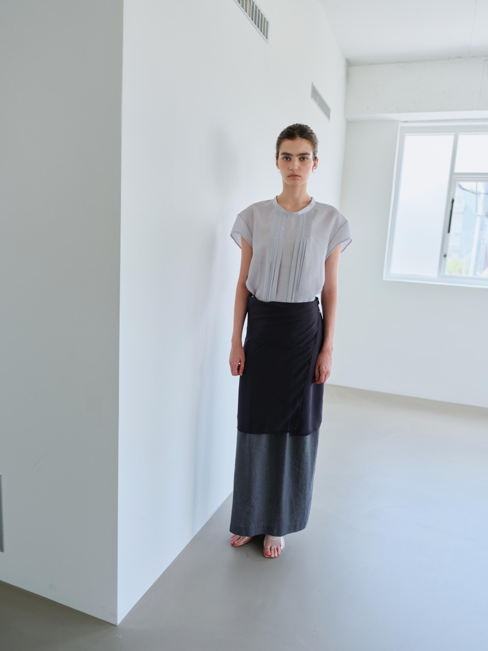 [4차 재입고] veil pleats blouse (mist)