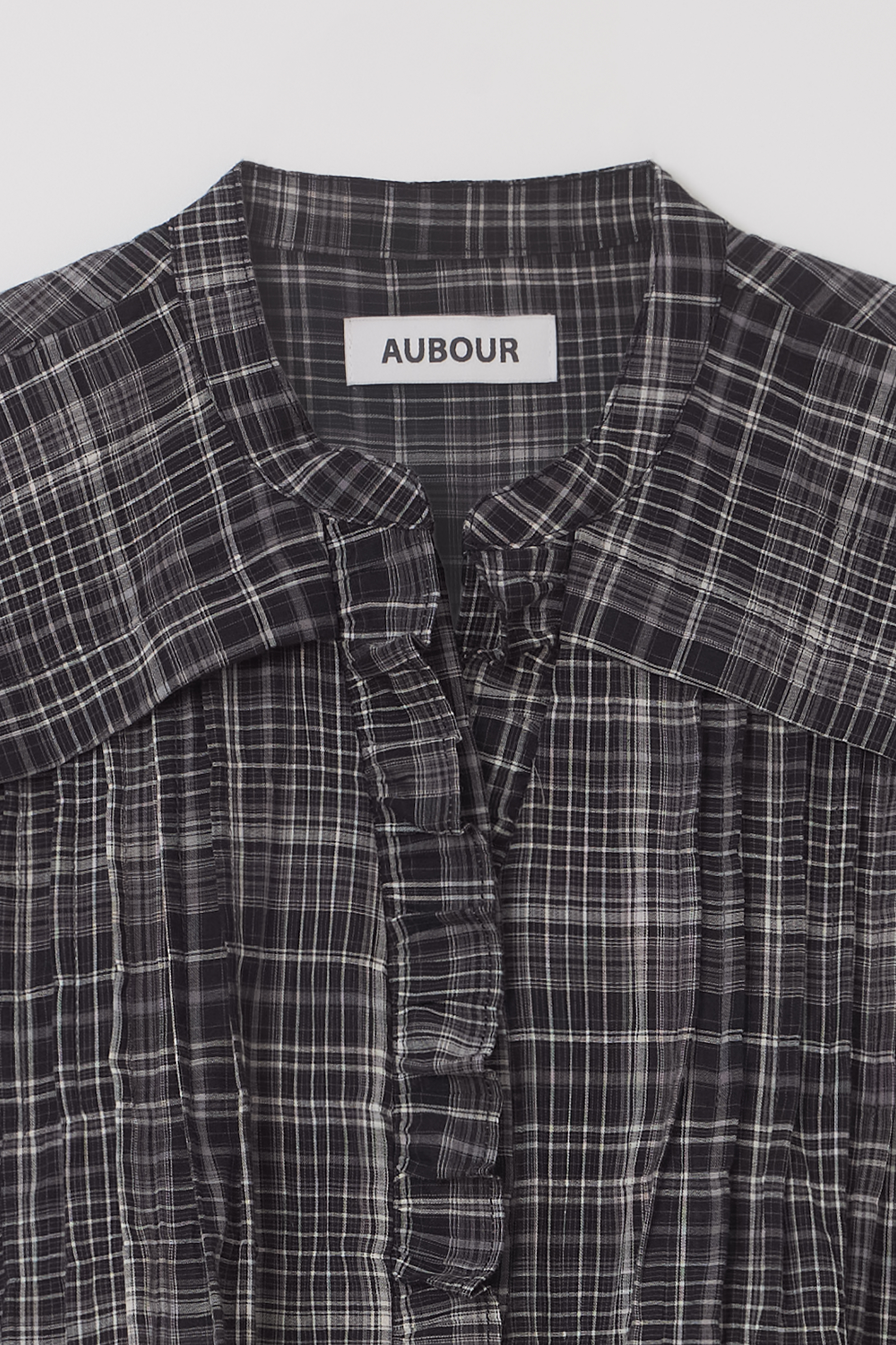 [2차 재입고] lace cap blouse (black check)