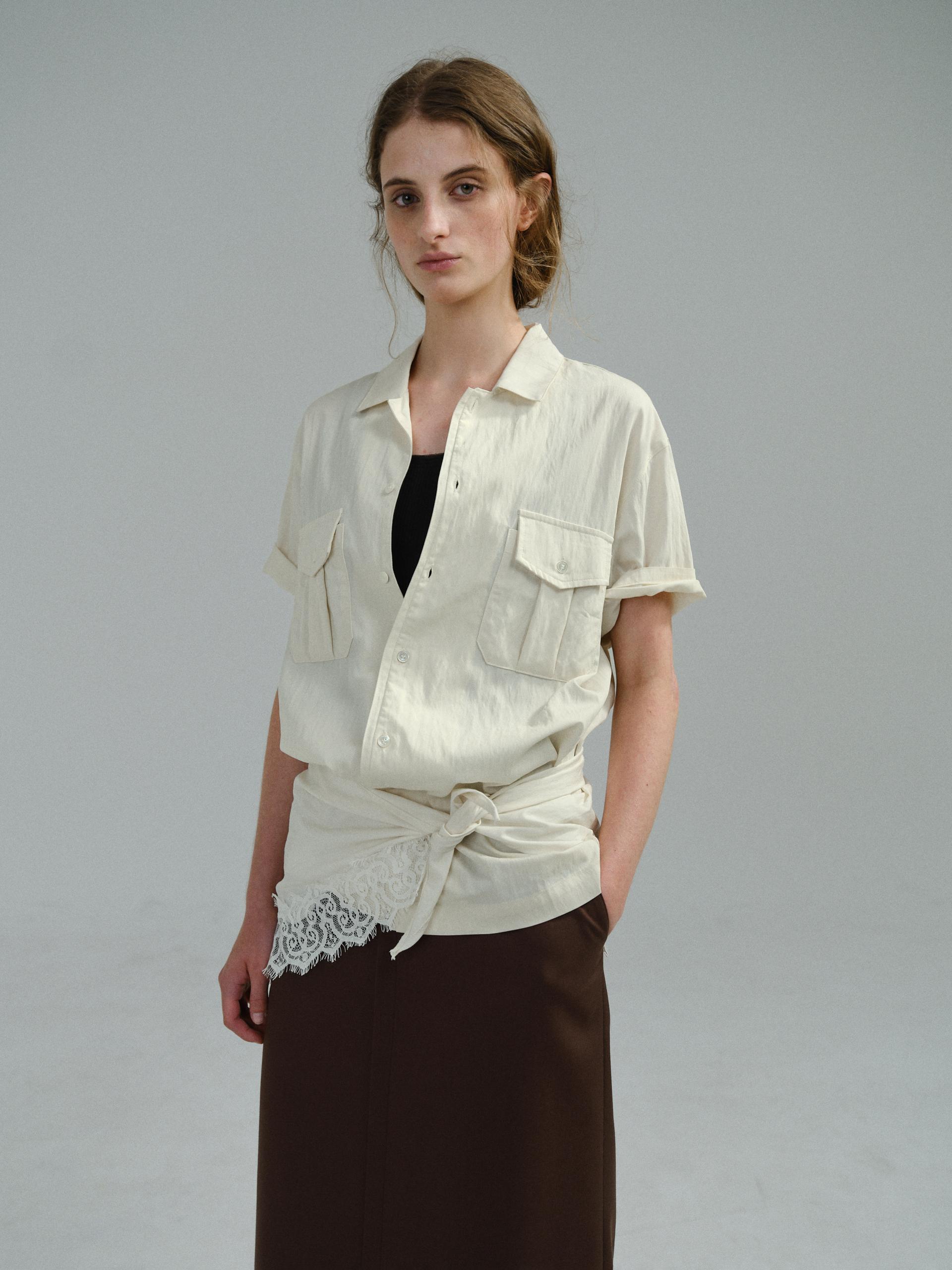 [7차 재입고 5/22 순차배송] wrinkled lapel shirts (ivory)