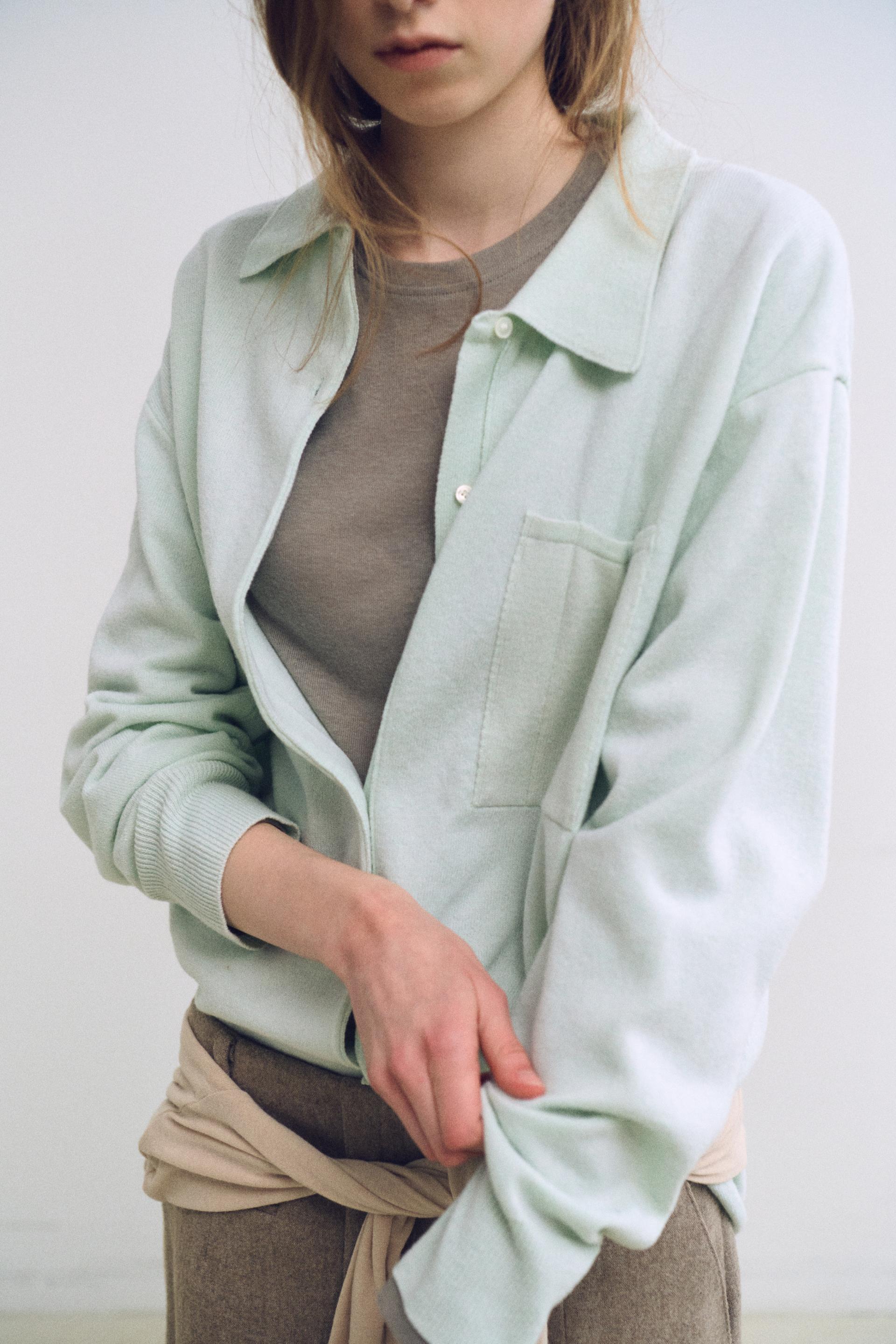 shirts pocket knit (mint)