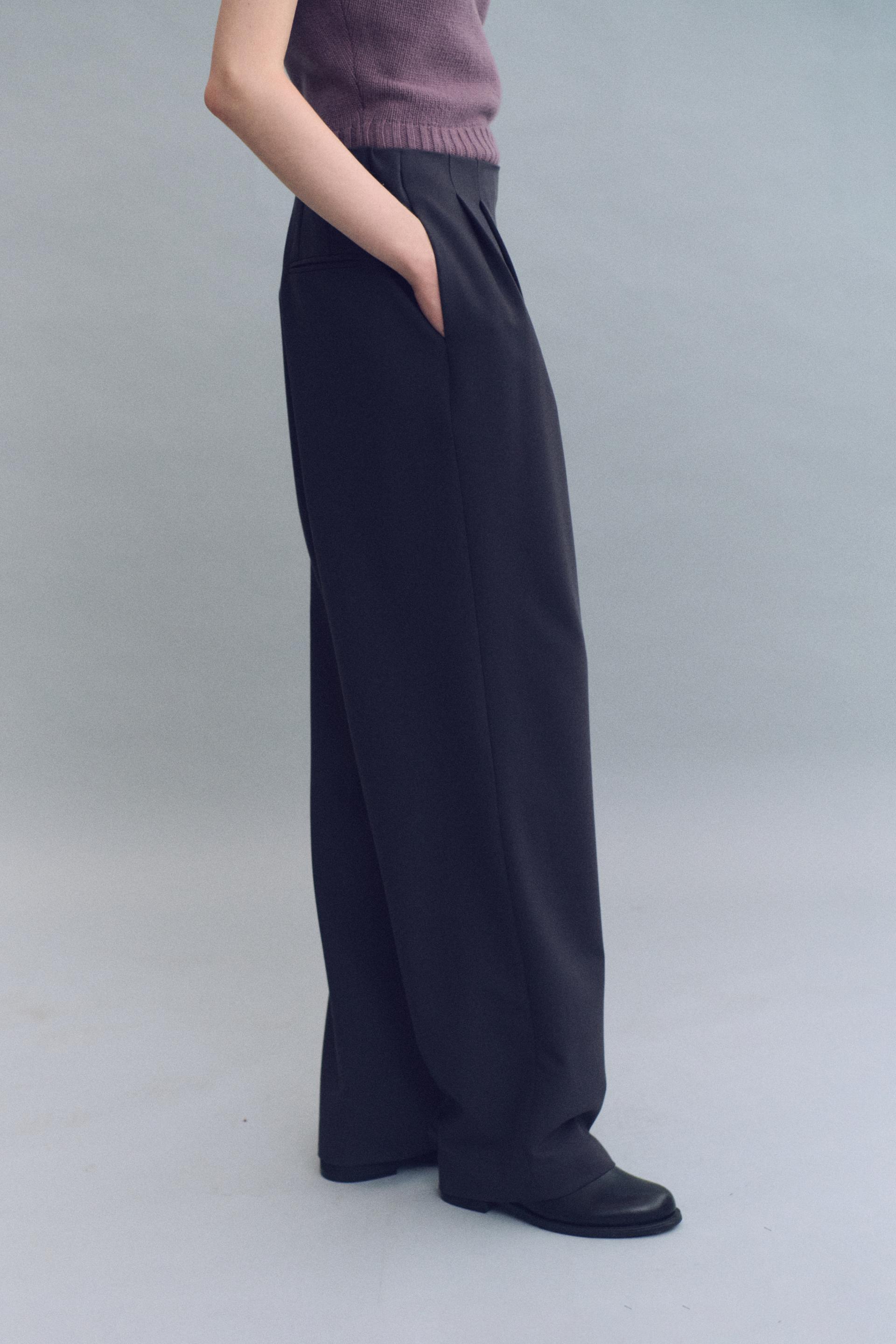 tuck ease slacks (charcoal)
