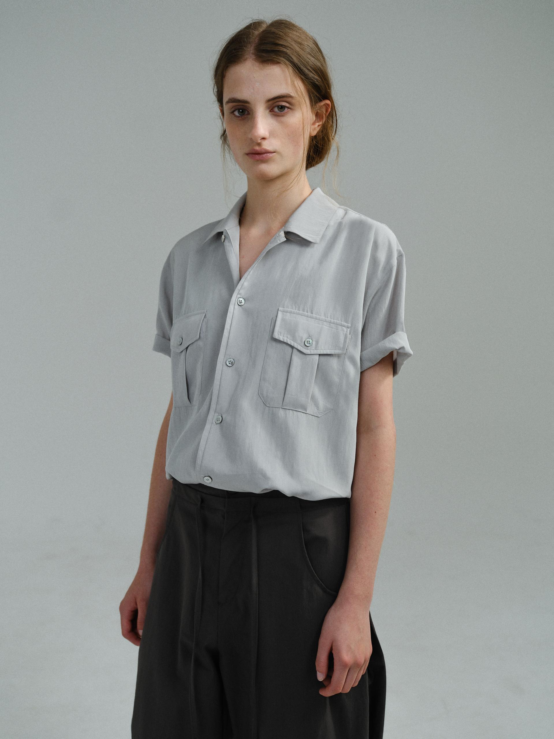 wrinkled lapel shirts (dusty sky)