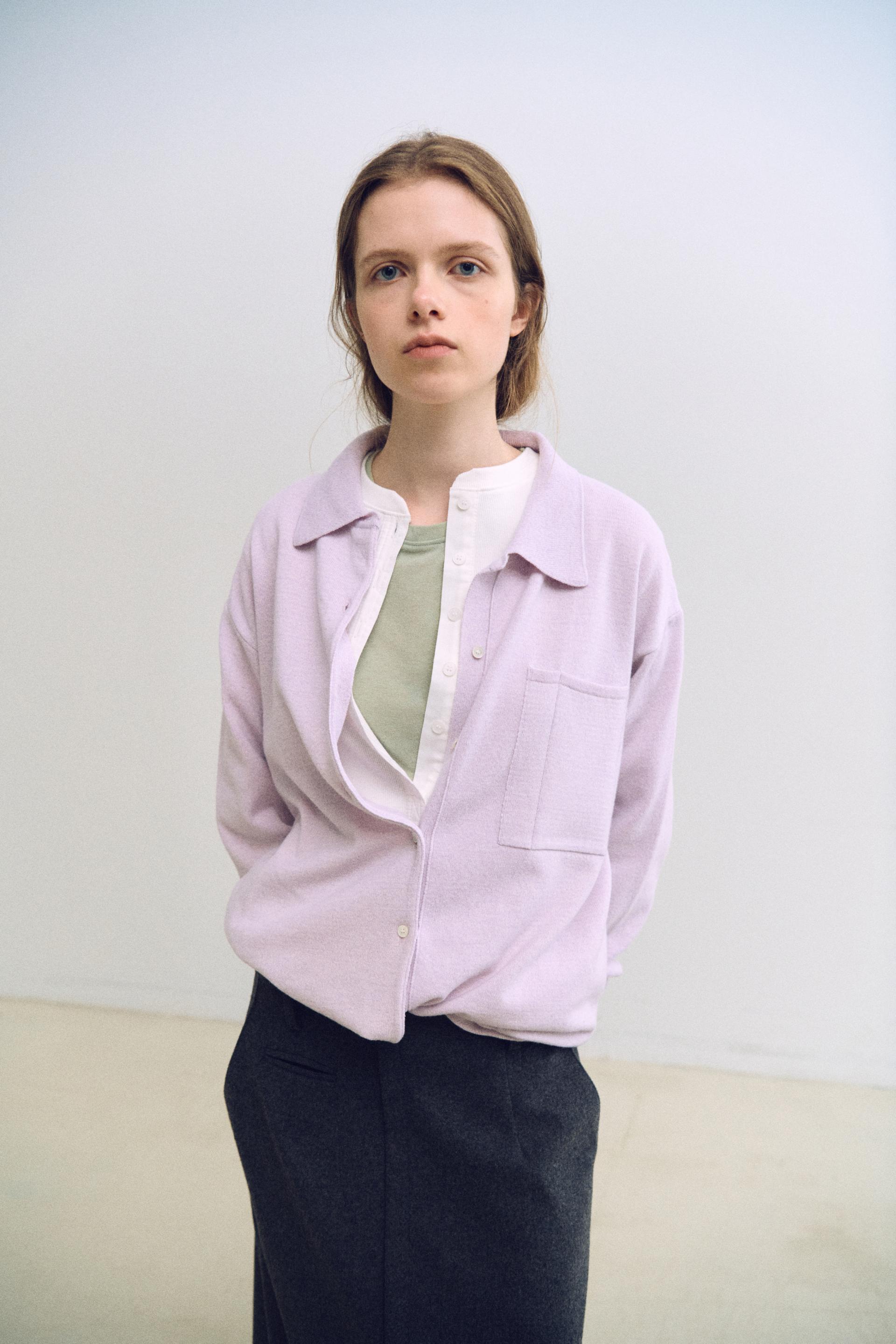 shirts pocket knit (soft pink)