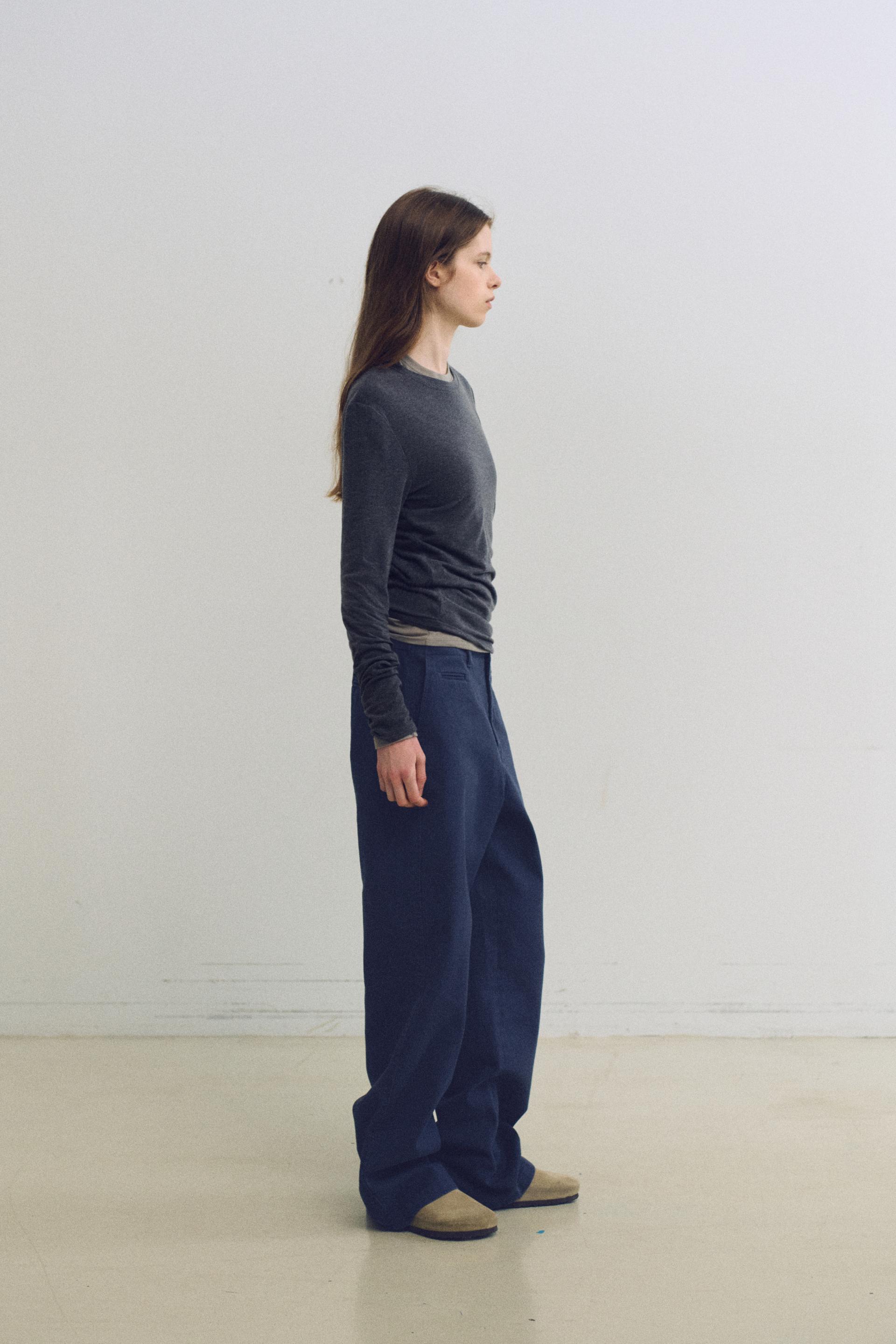 washed buckle pants (vintage blue)