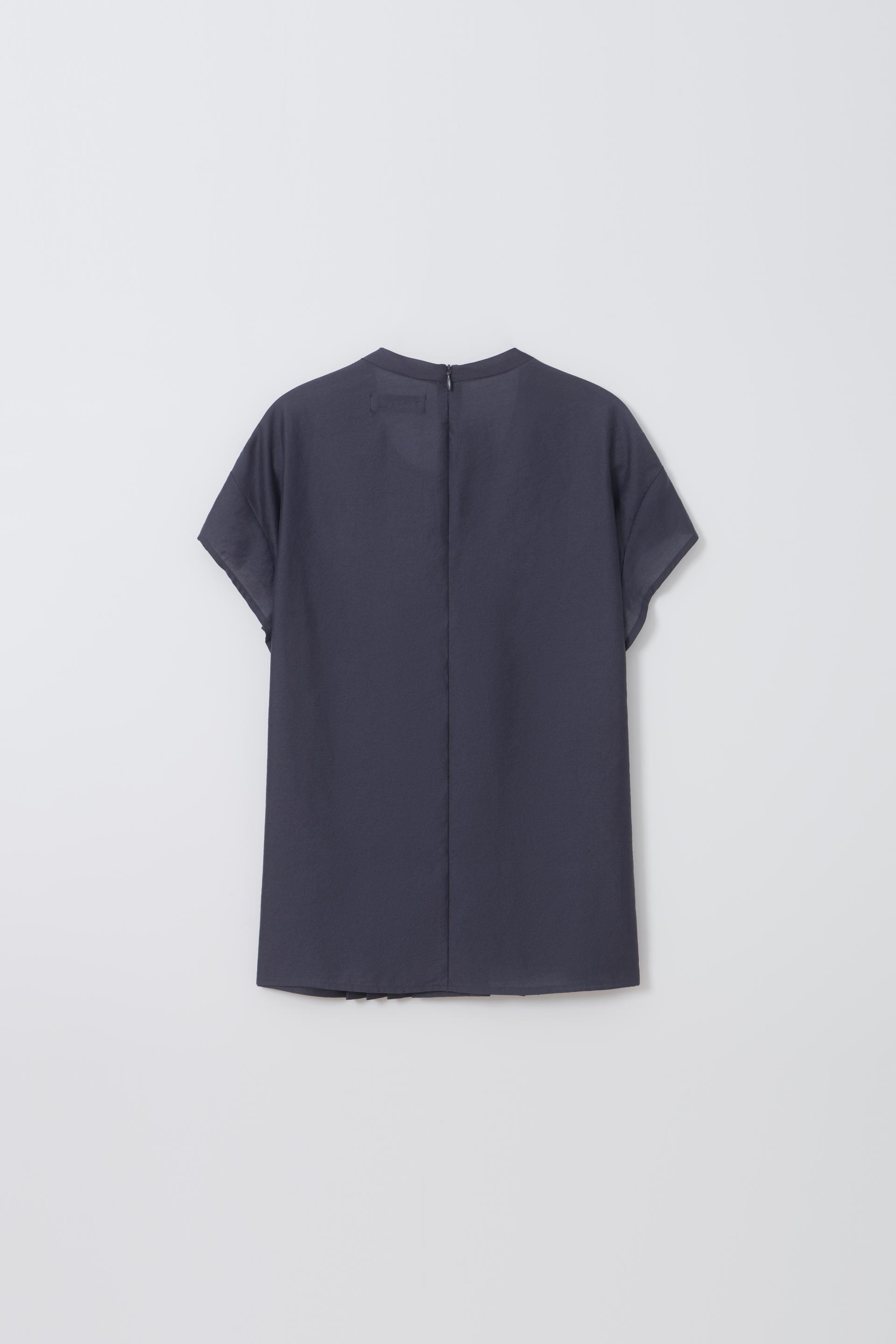 [2차 재입고] veil pleats blouse (charcoal)