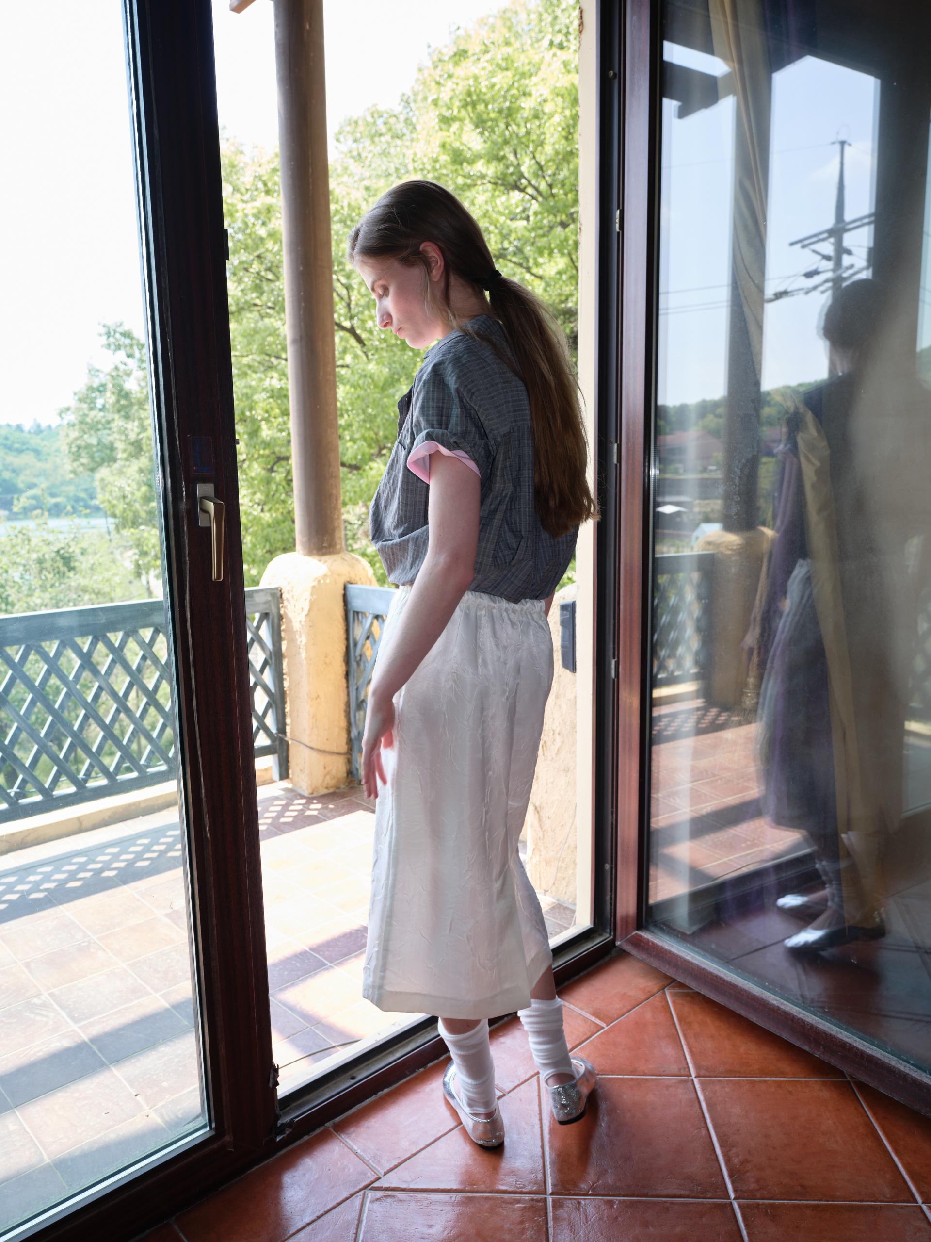 putty satin skirt (ivory)