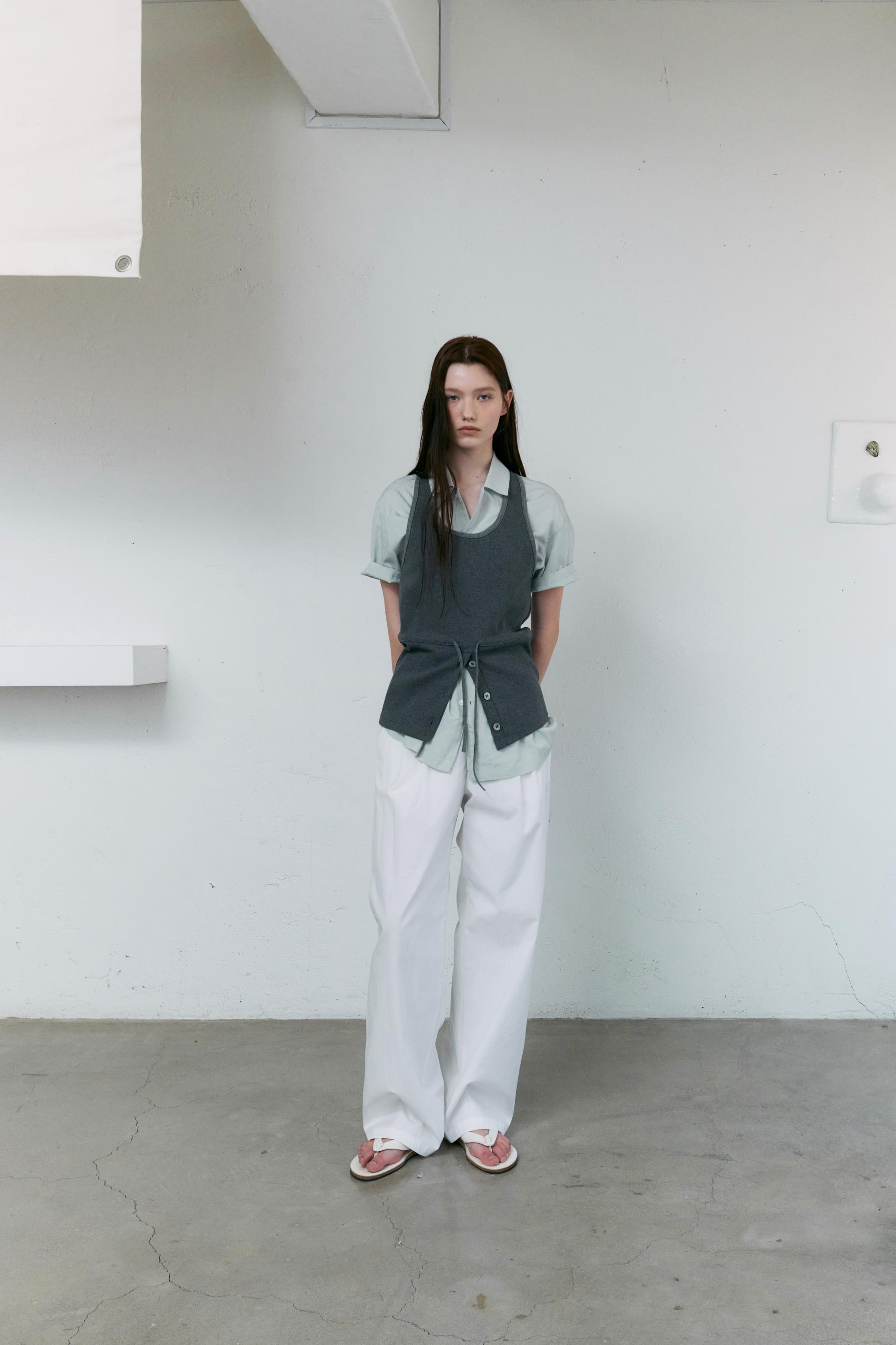 [13차 재입고 5/22 순차배송] wrinkled lapel shirts (mint grey)
