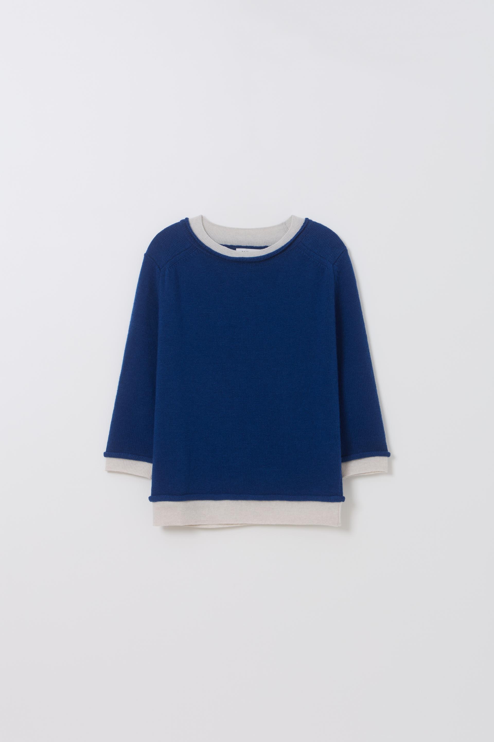 layered roll knit (blue)