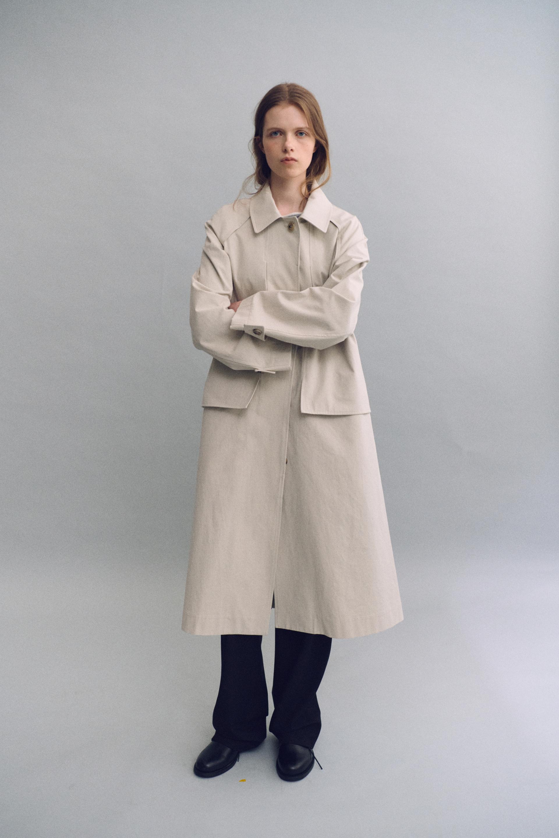 vent trench coat (ivory)