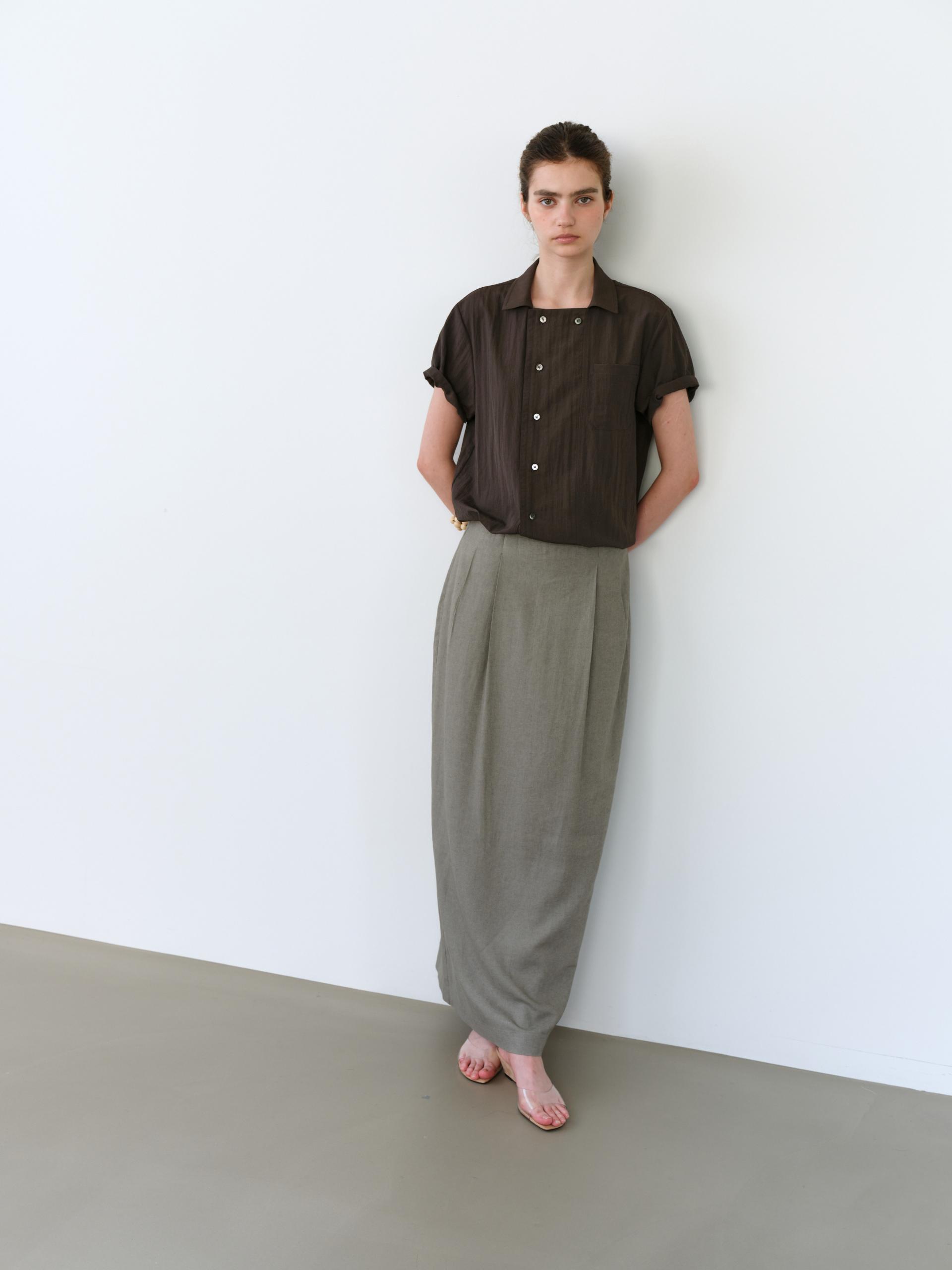 overlap half shirt (brown)
