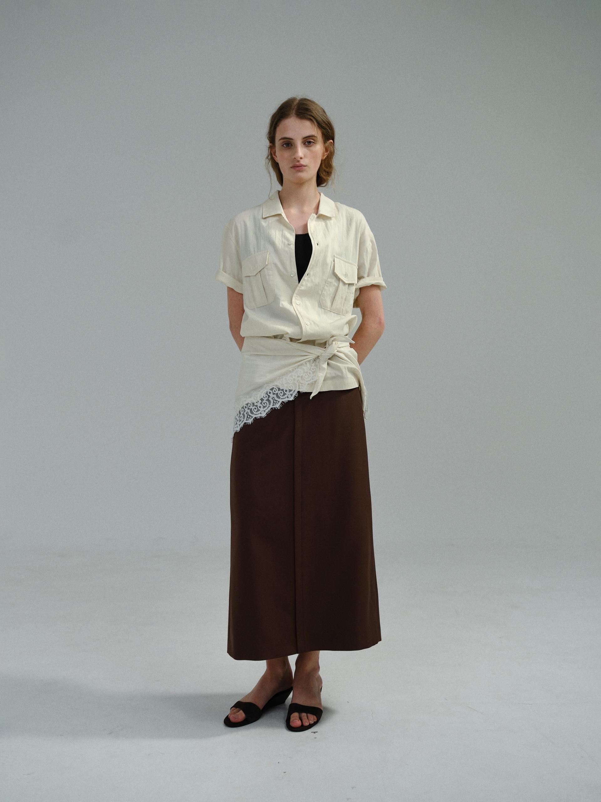 [17차 재입고] lip pencil skirt (brown)