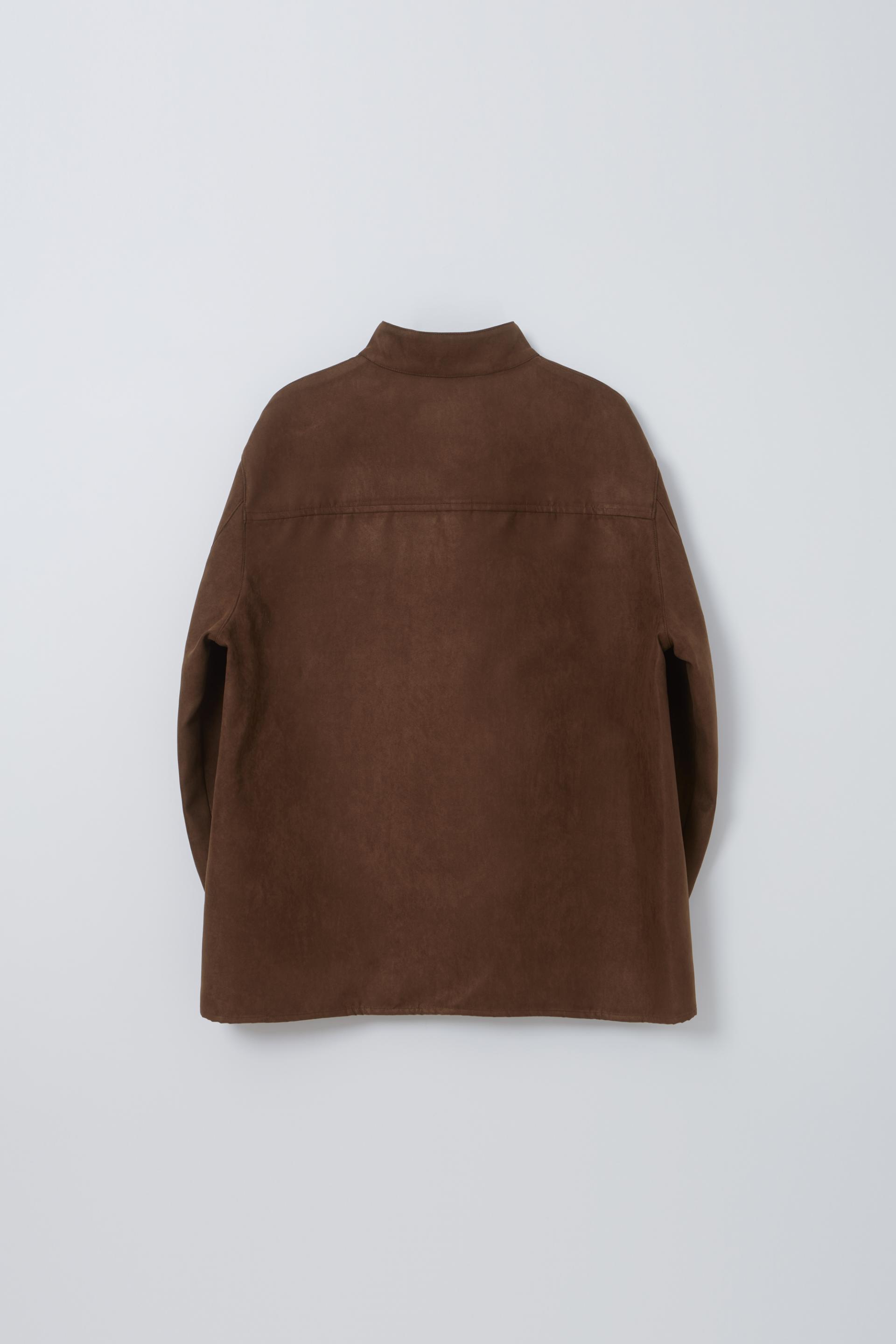 linear high neck jacket (suede brown)