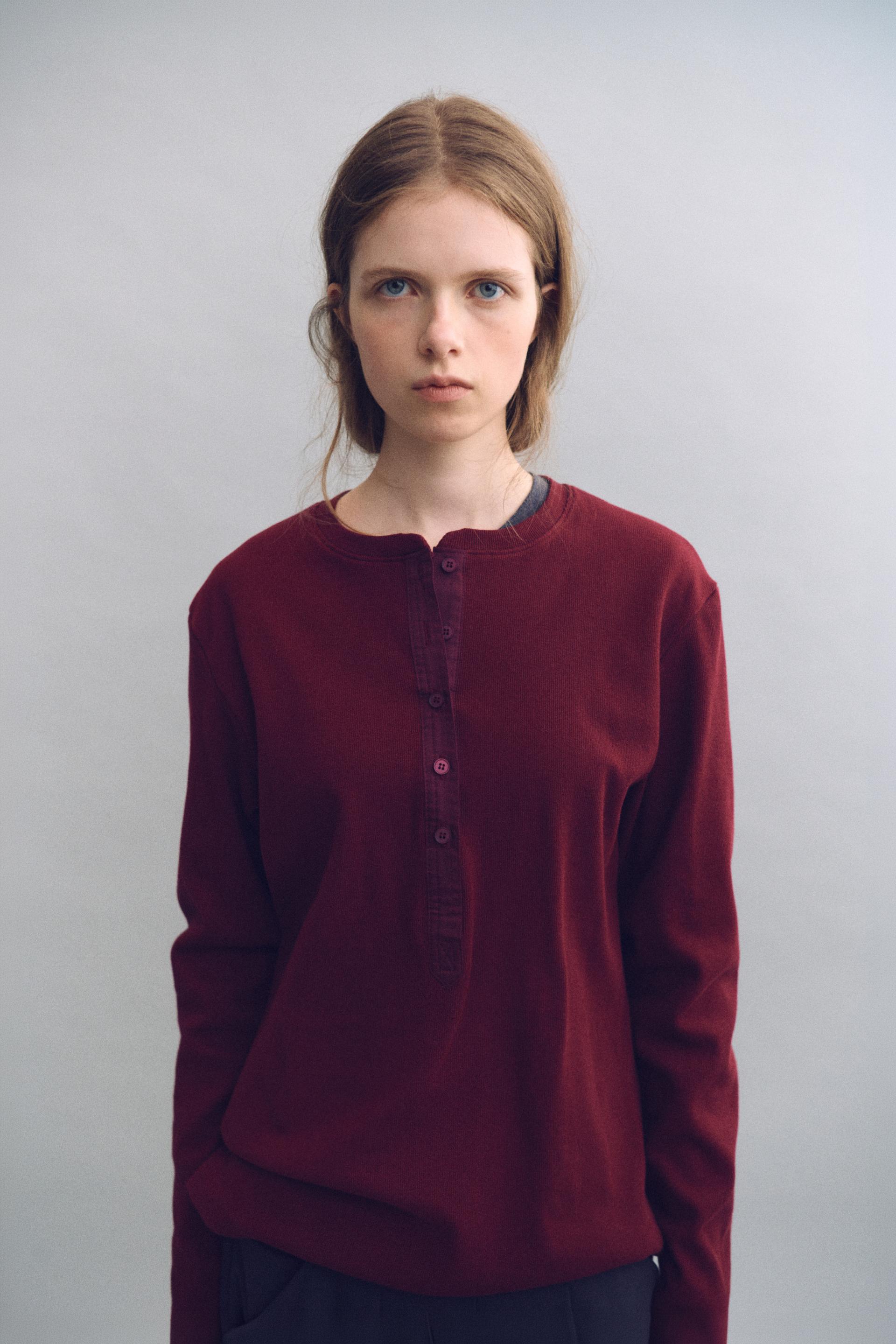 alter deep henley t-shirt (wine)