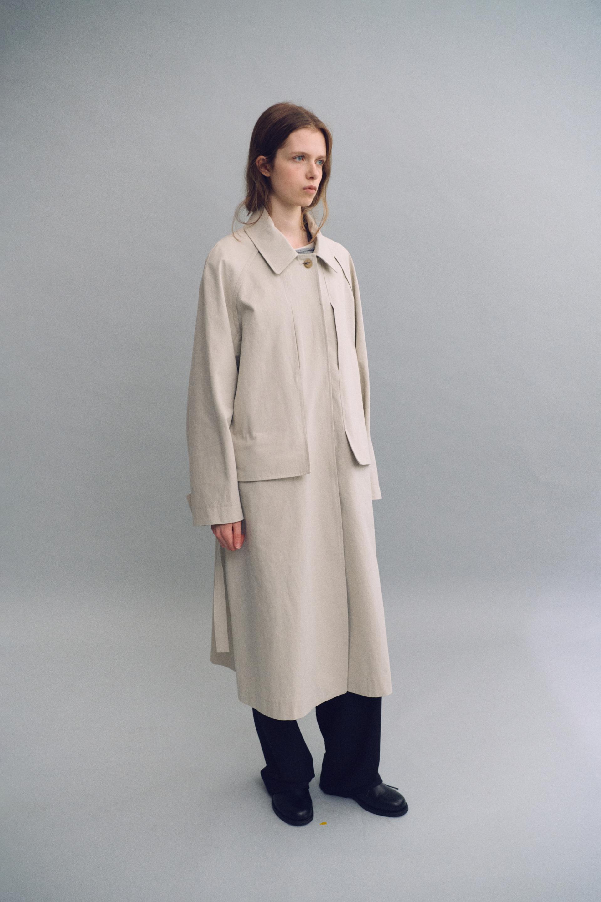 vent trench coat (ivory)