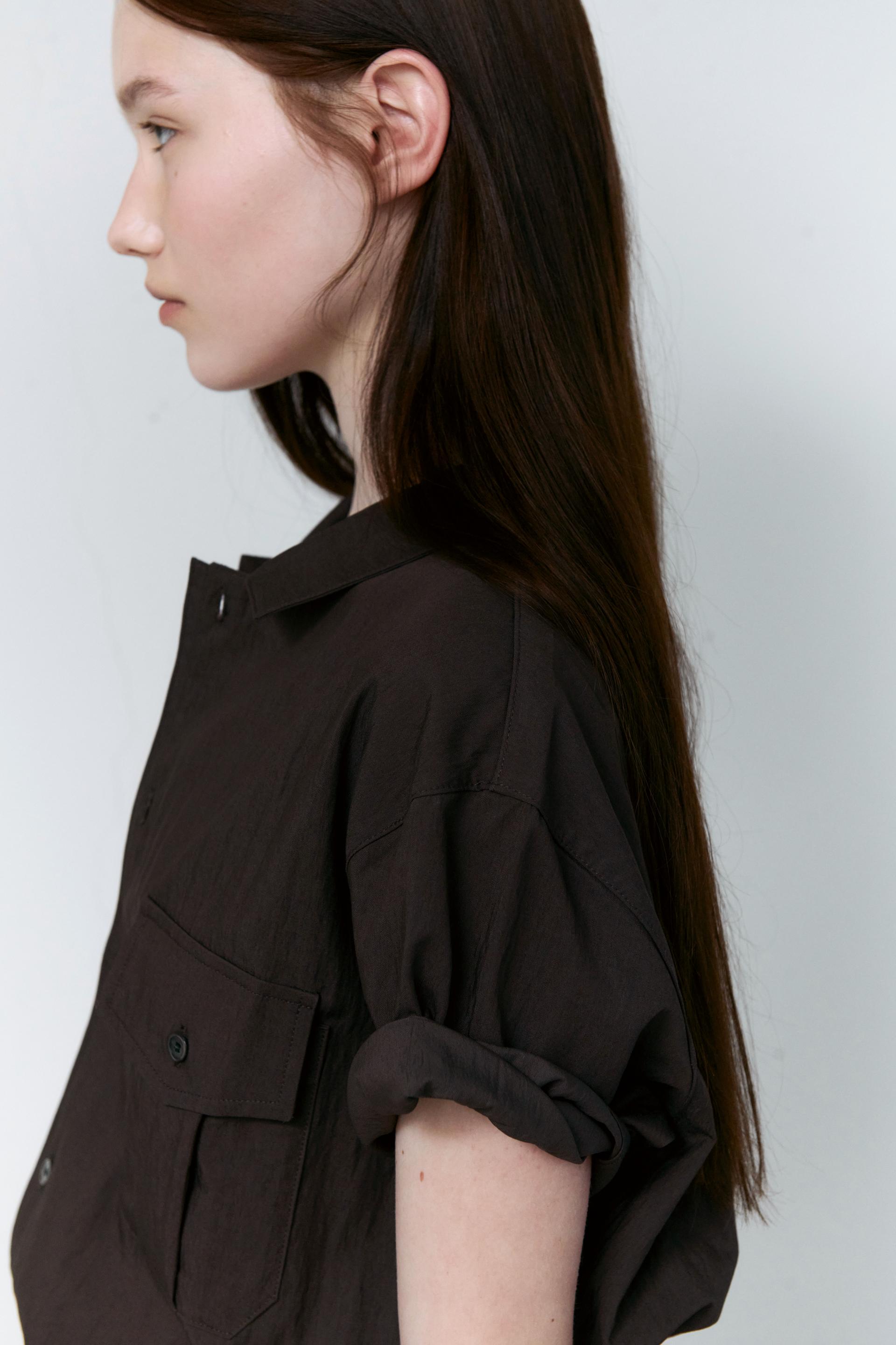 [14차 재입고 5/22 순차배송] wrinkled lapel shirts (brown)