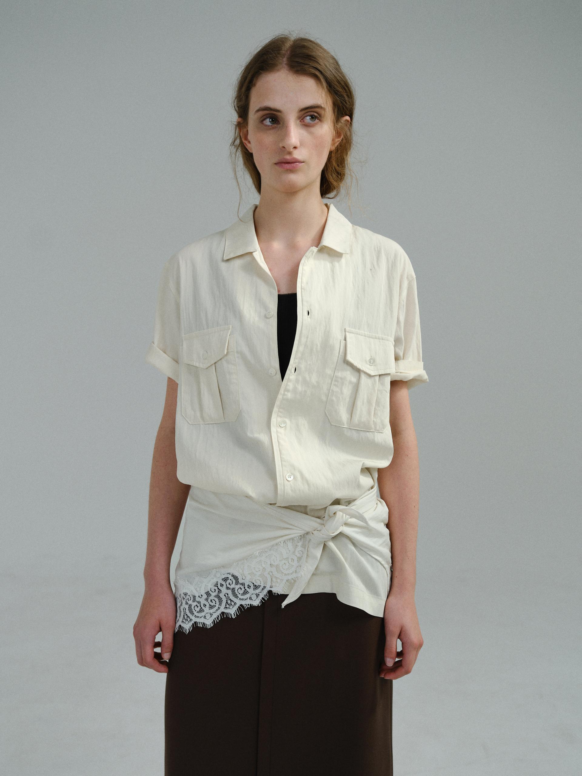 [7차 재입고 5/22 순차배송] wrinkled lapel shirts (ivory)