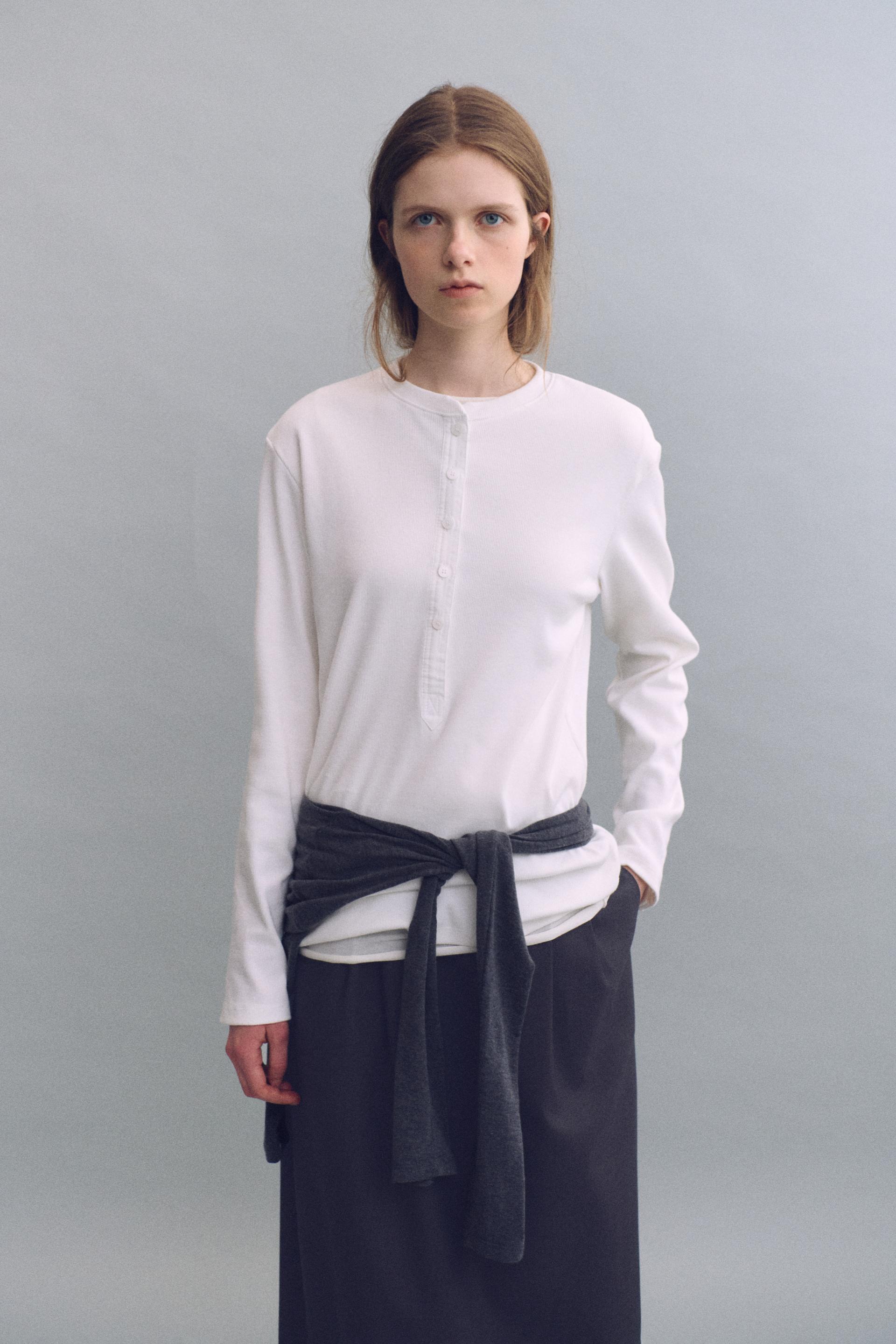 alter deep henley t-shirt (ivory)