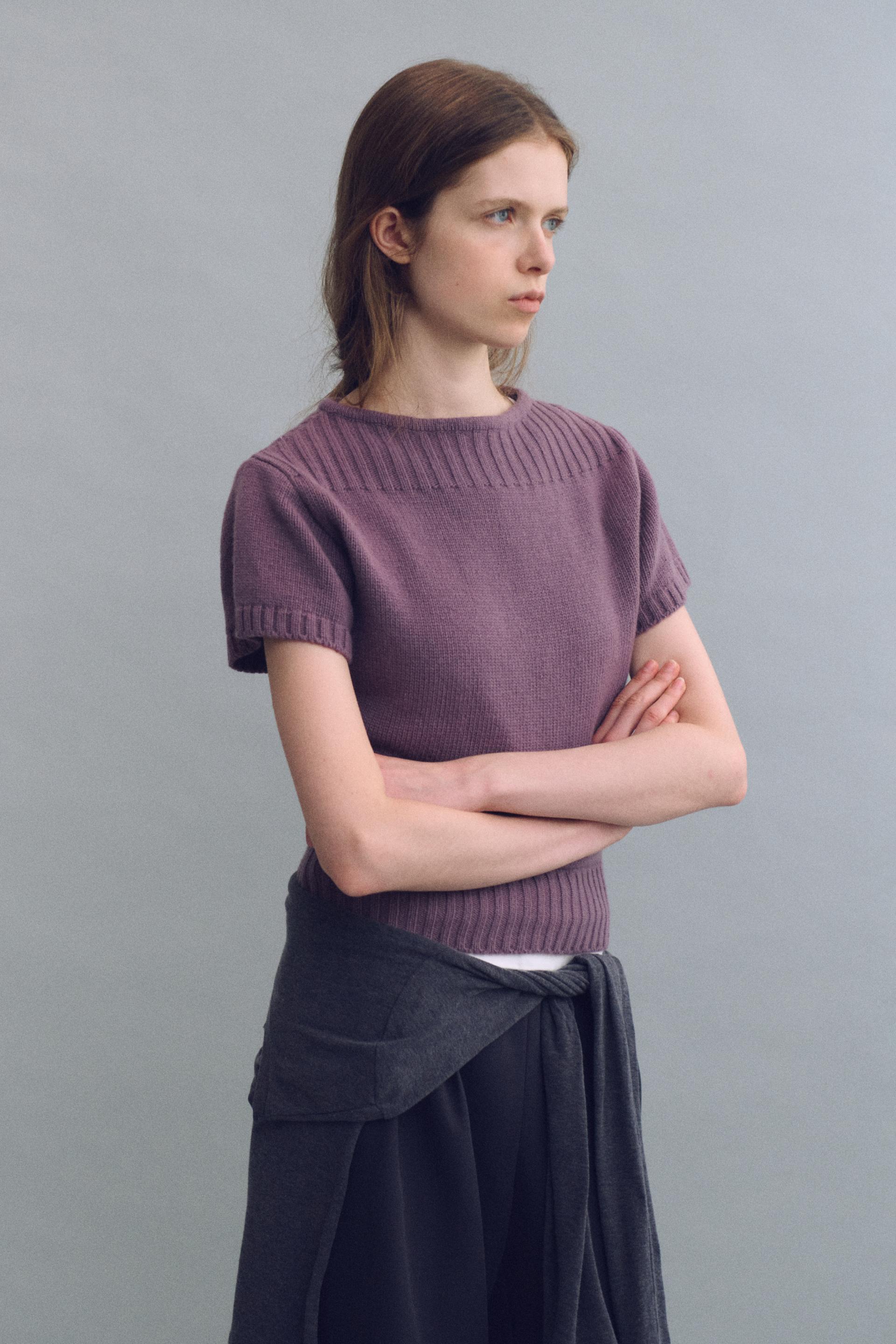 boat-neck half knit (mauve)