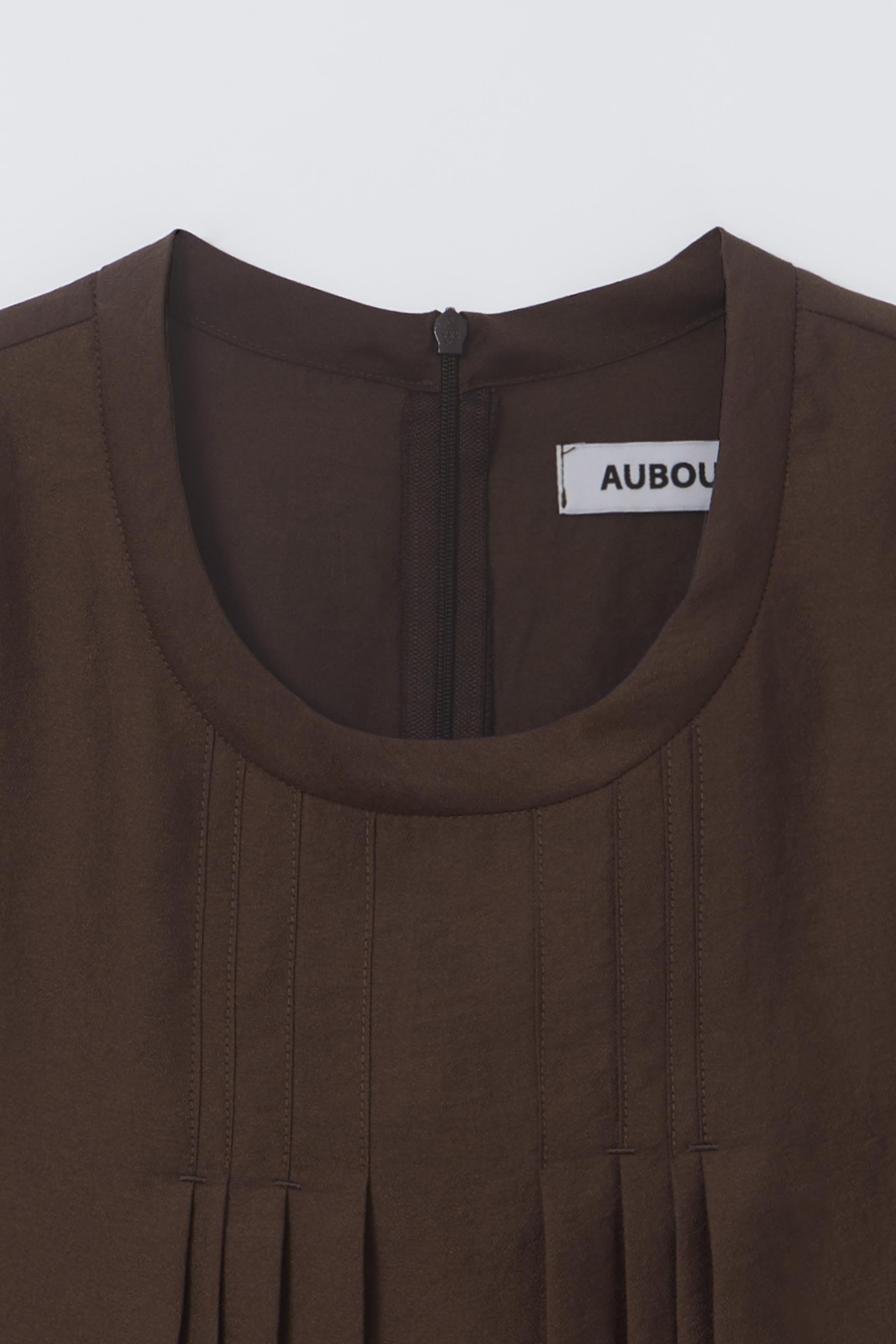 veil pleats blouse (brown)
