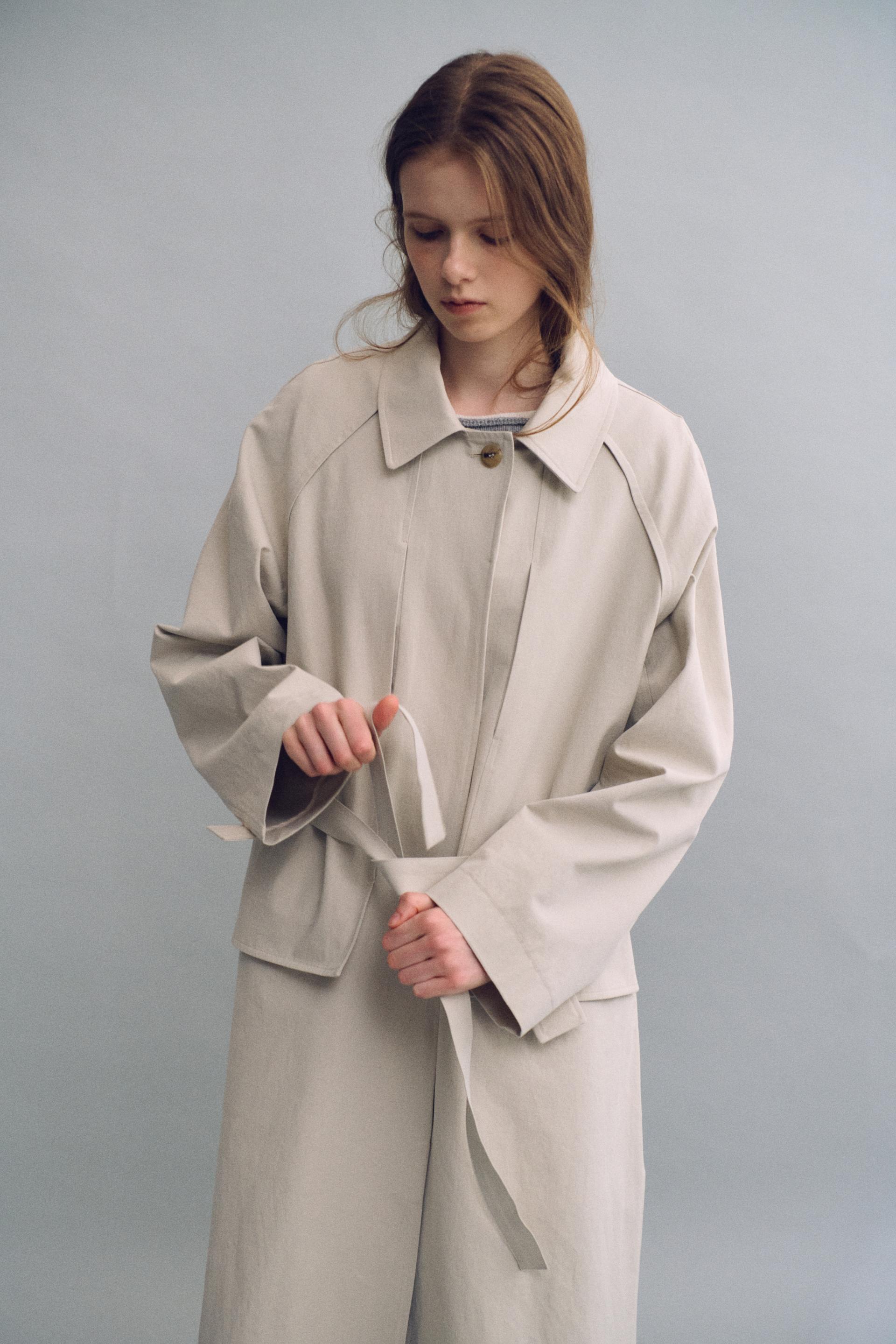 vent trench coat (ivory)