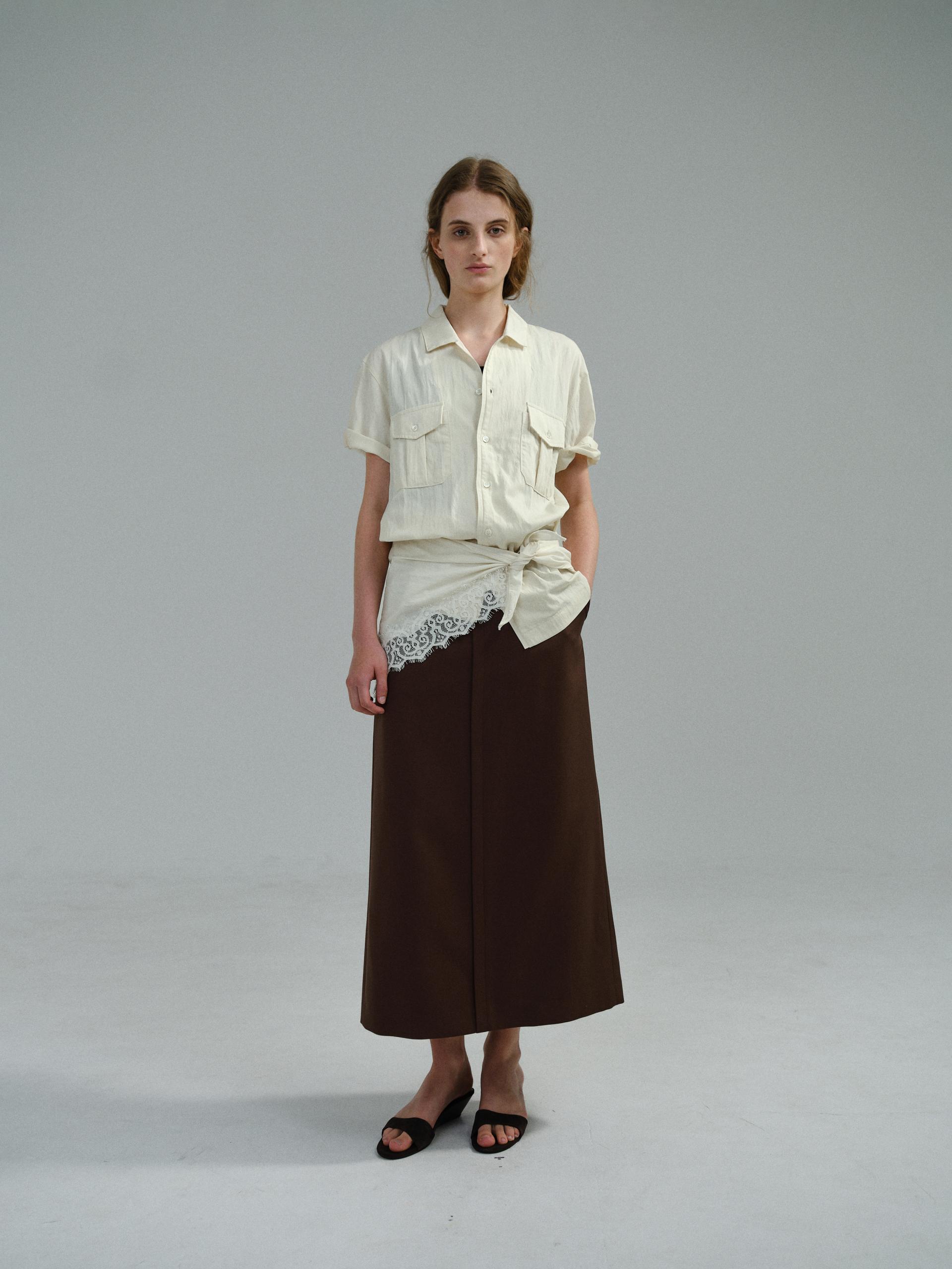 [17차 재입고] lip pencil skirt (brown)