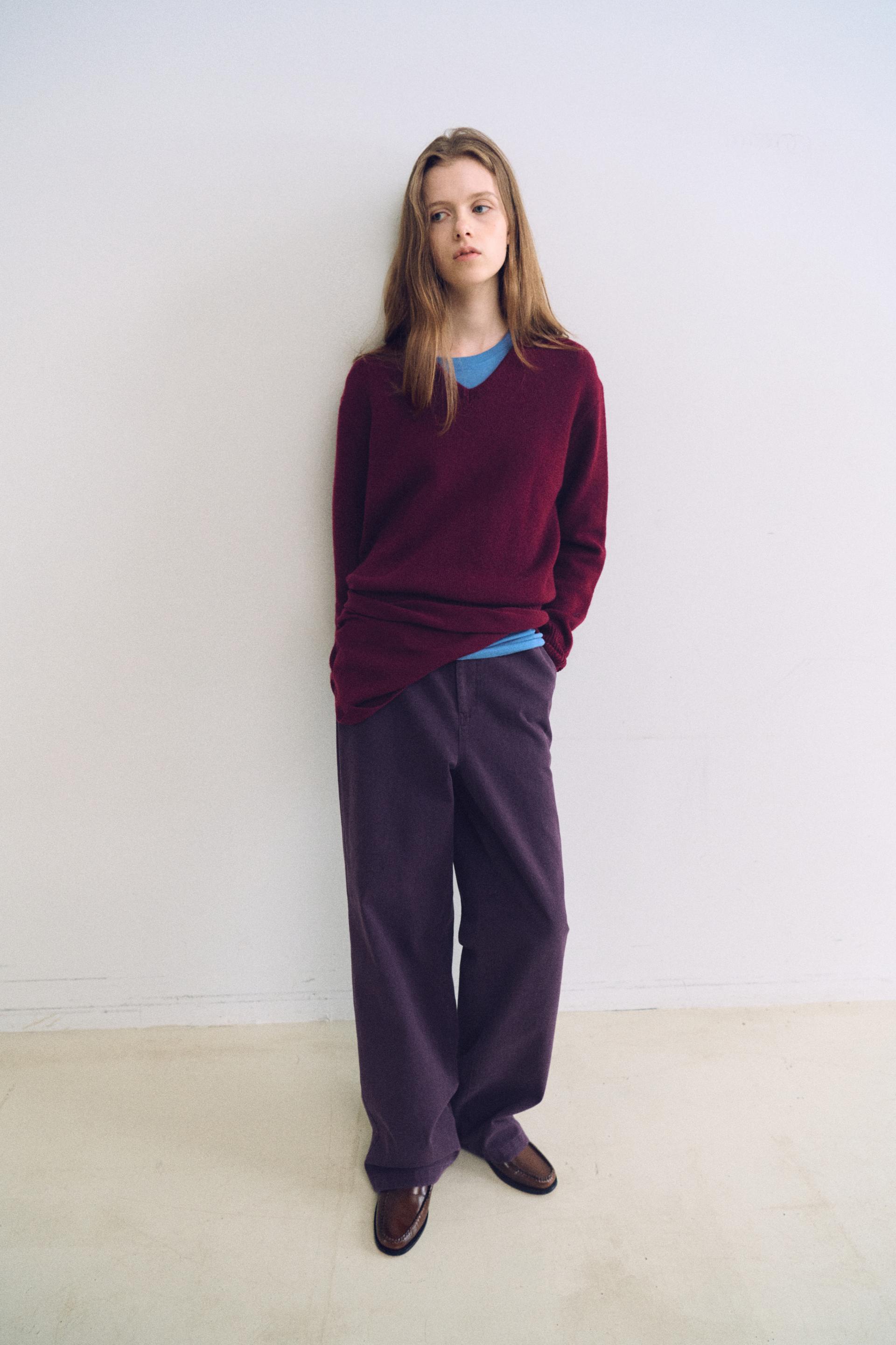 washed buckle pants (vintage purple)