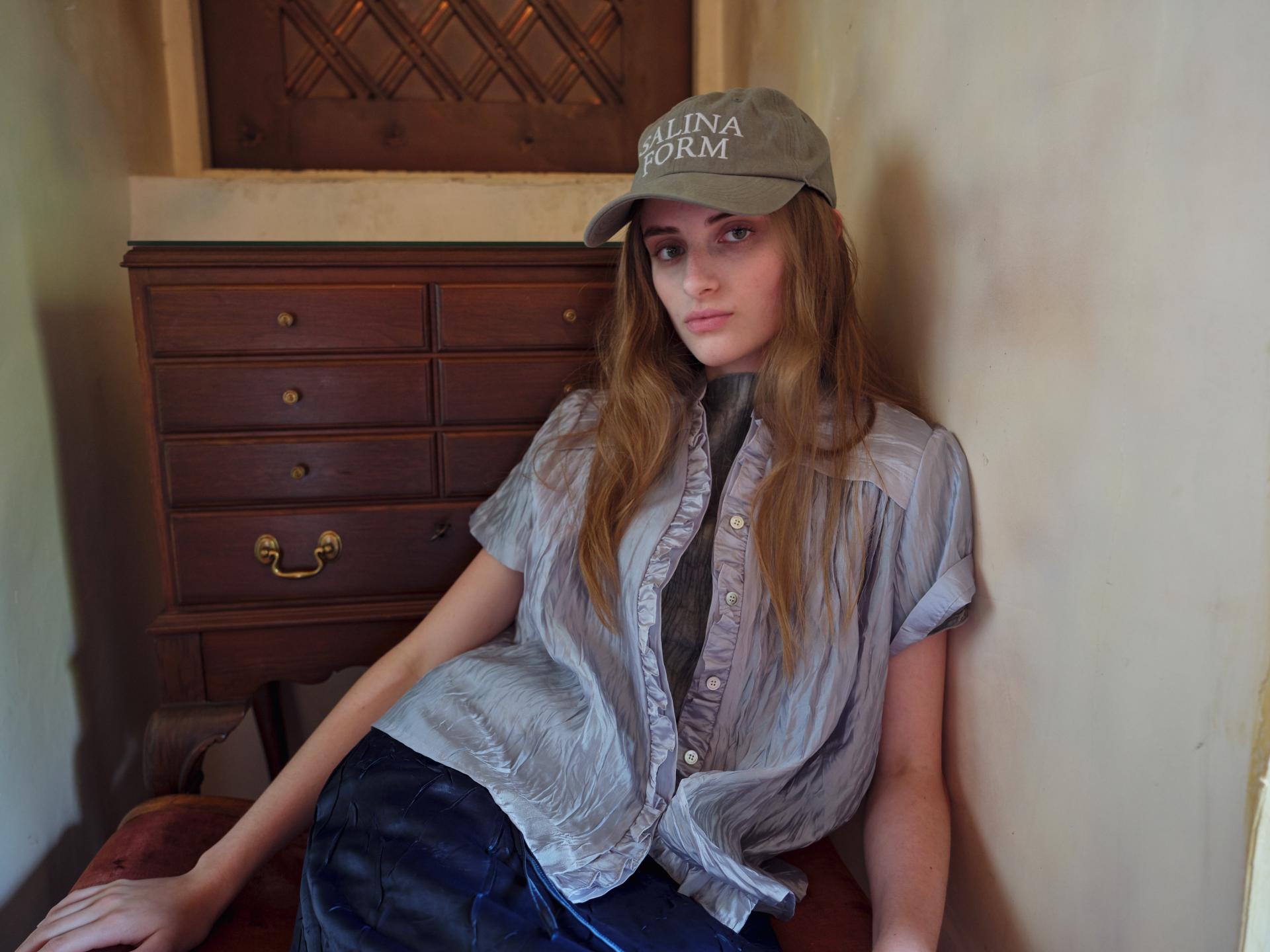 frill pintuck blouse (silver)