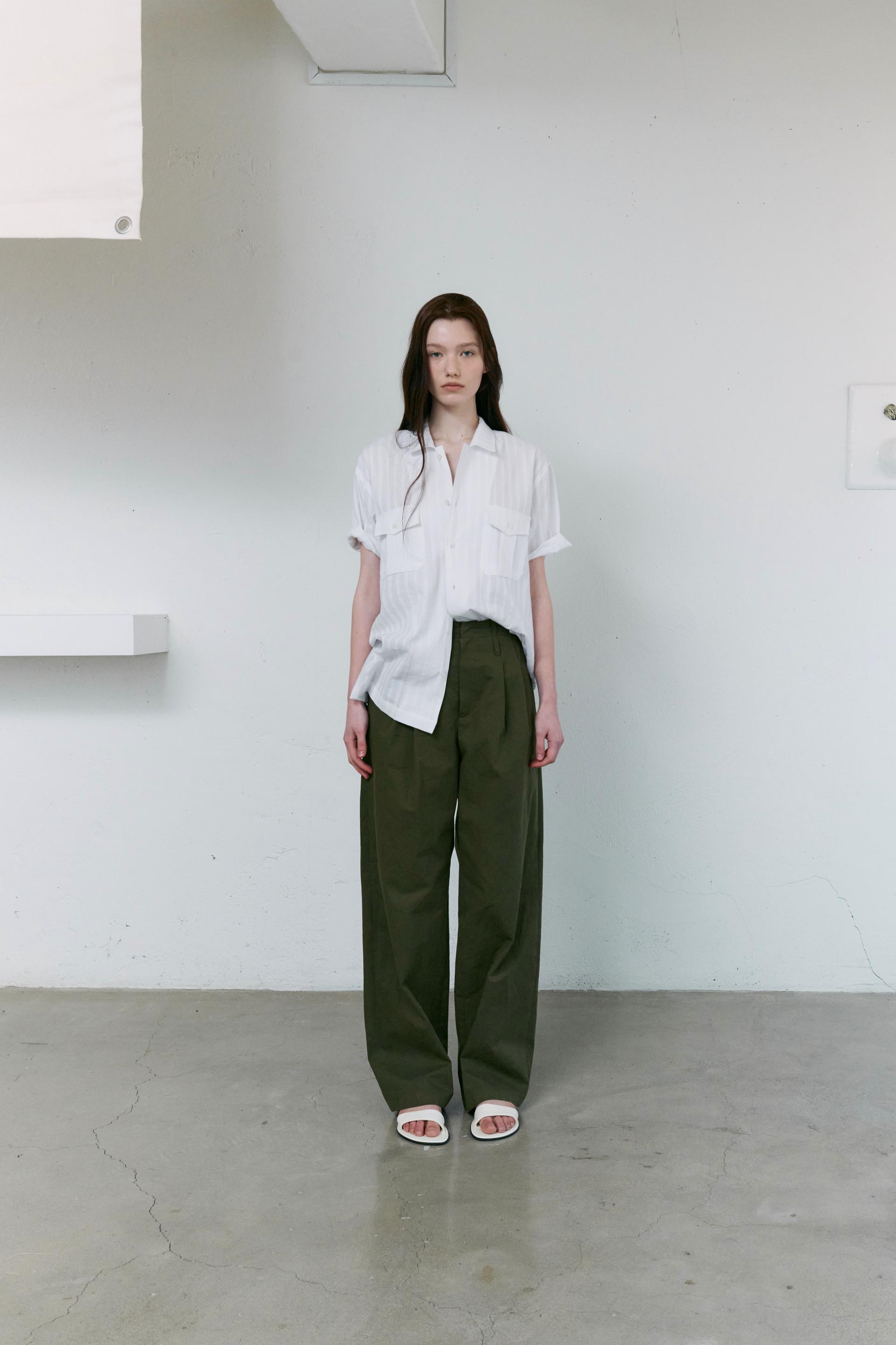 [10차 재입고] wrinkled lapel shirts (white stripe)