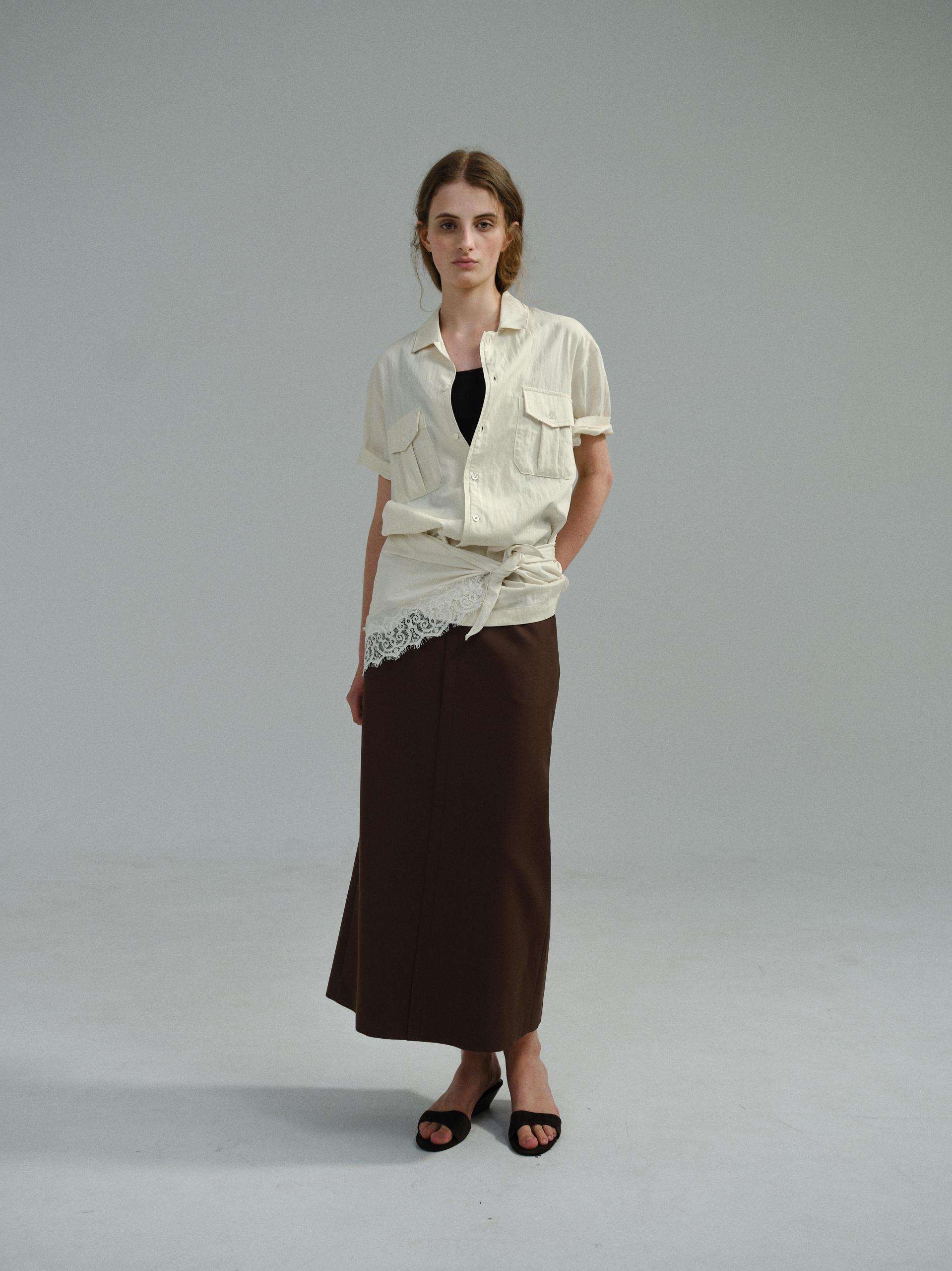 [17차 재입고] lip pencil skirt (brown)