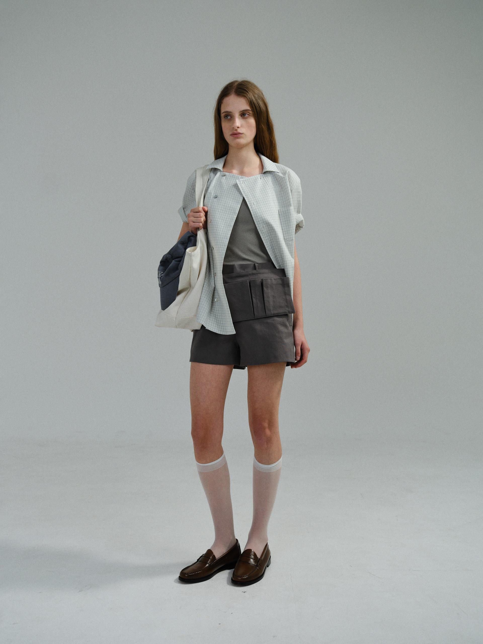 double structure shirt (blue check)