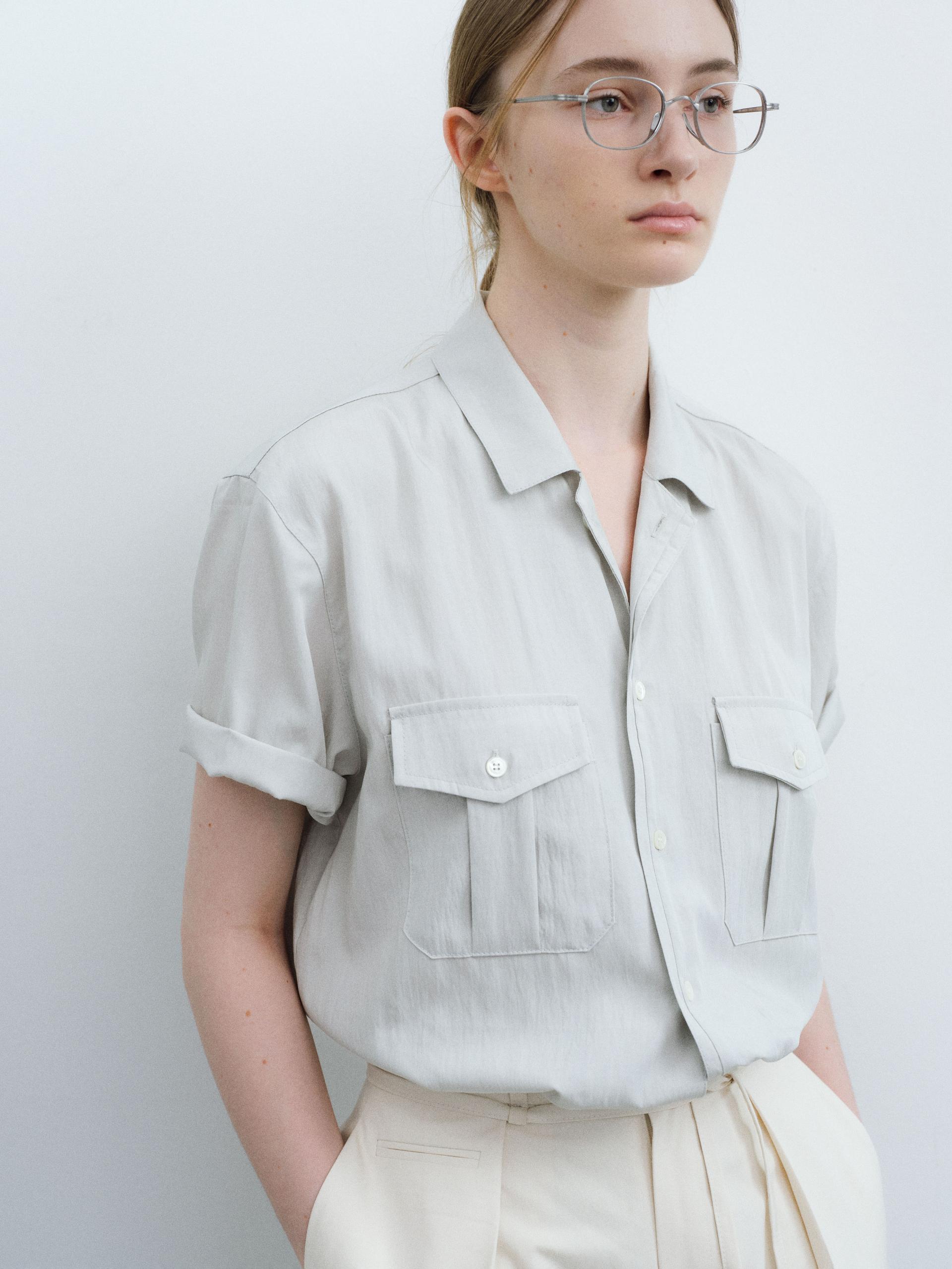 [13차 재입고 5/22 순차배송] wrinkled lapel shirts (mint grey)