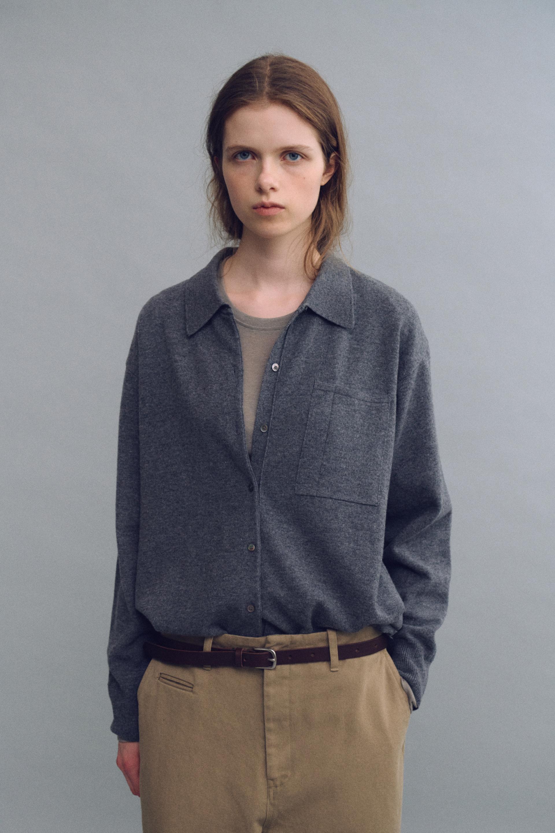 shirts pocket knit (charcoal)