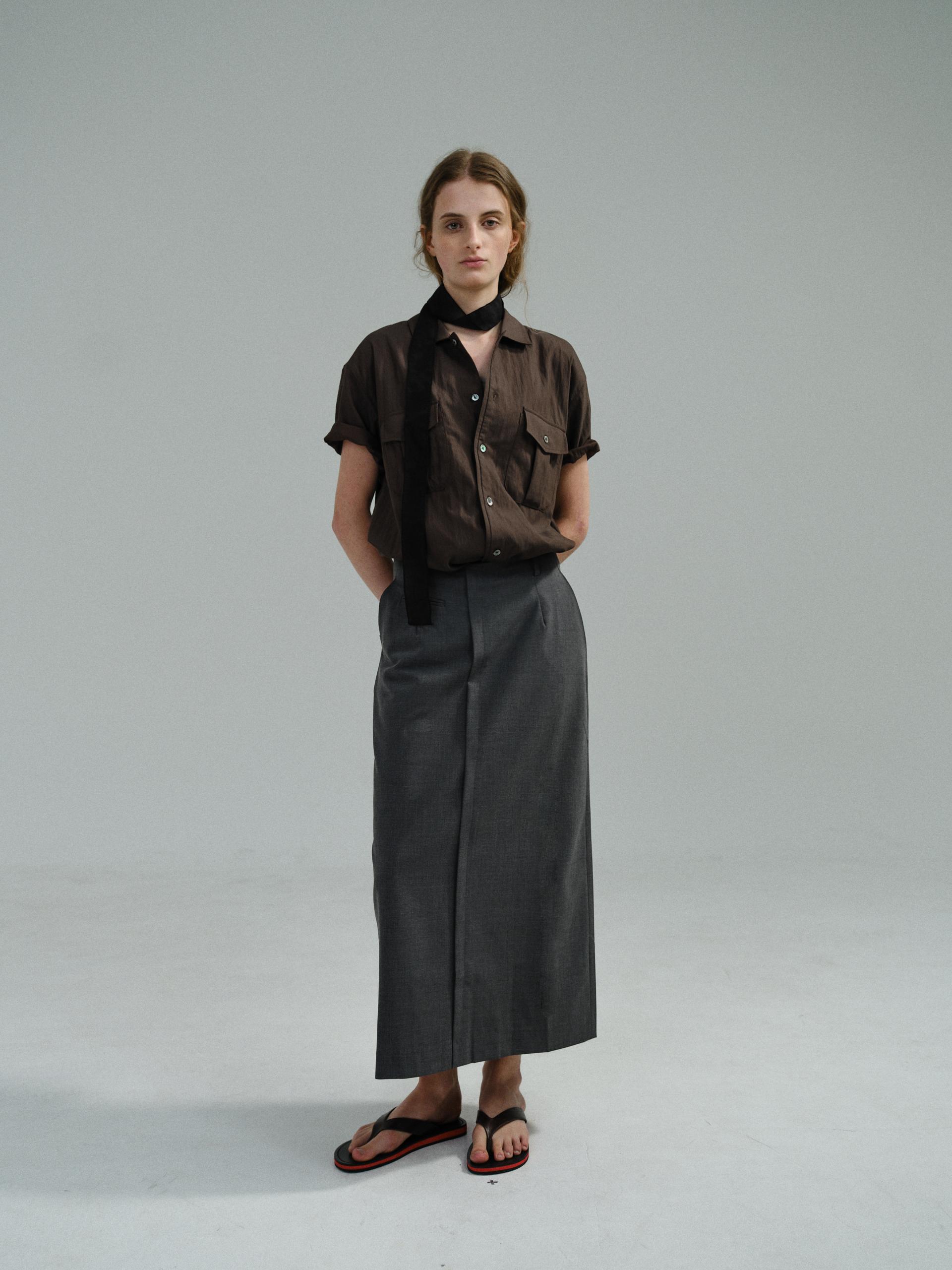 [14차 재입고 5/22 순차배송] wrinkled lapel shirts (brown)