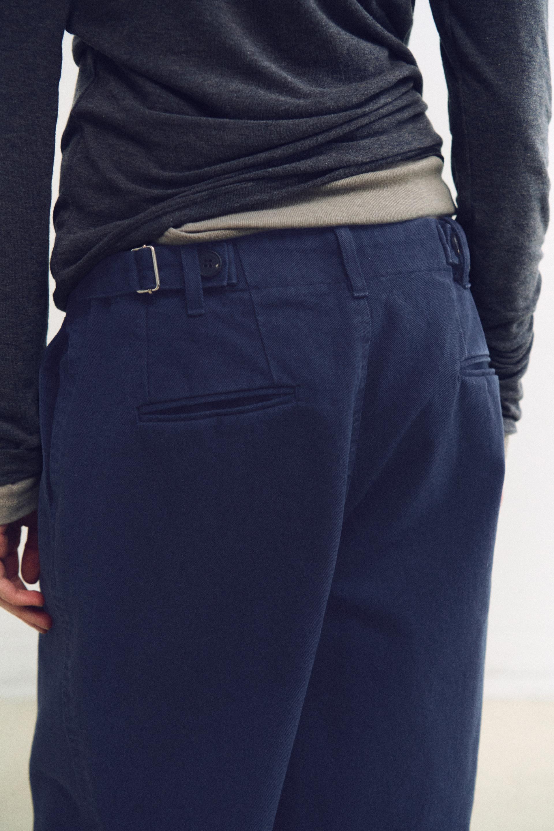 washed buckle pants (vintage blue)