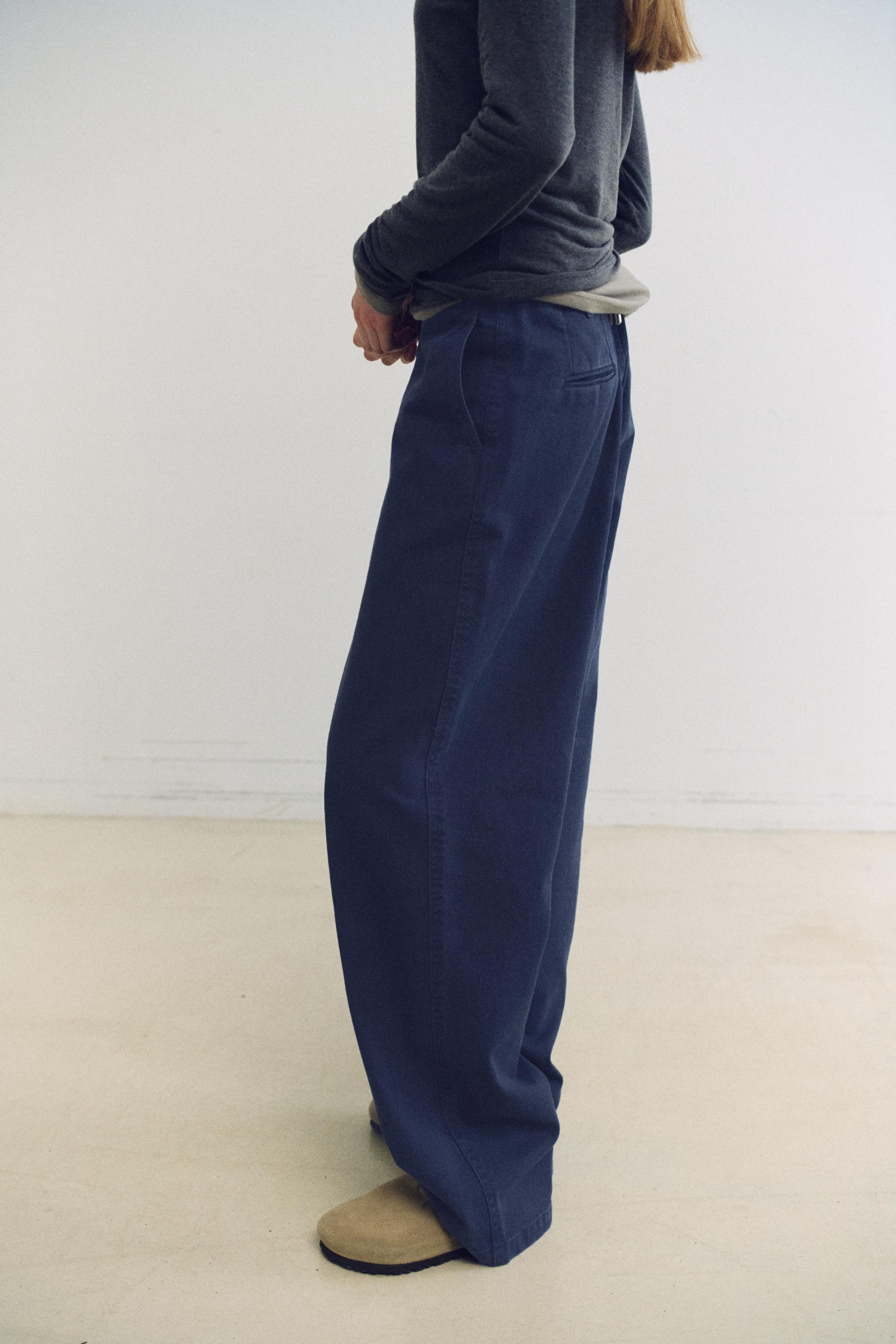 washed buckle pants (vintage blue)