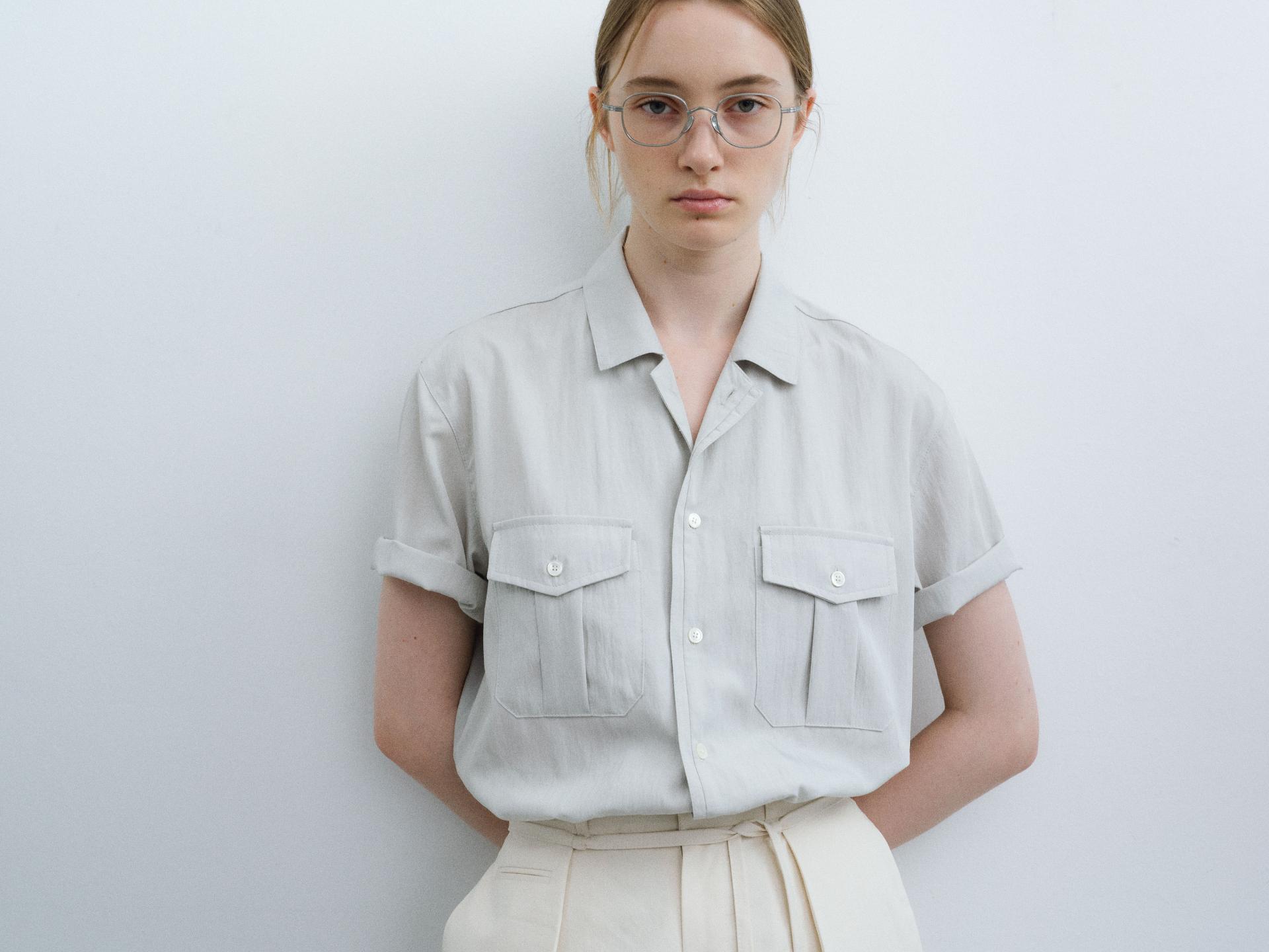 [13차 재입고 5/22 순차배송] wrinkled lapel shirts (mint grey)