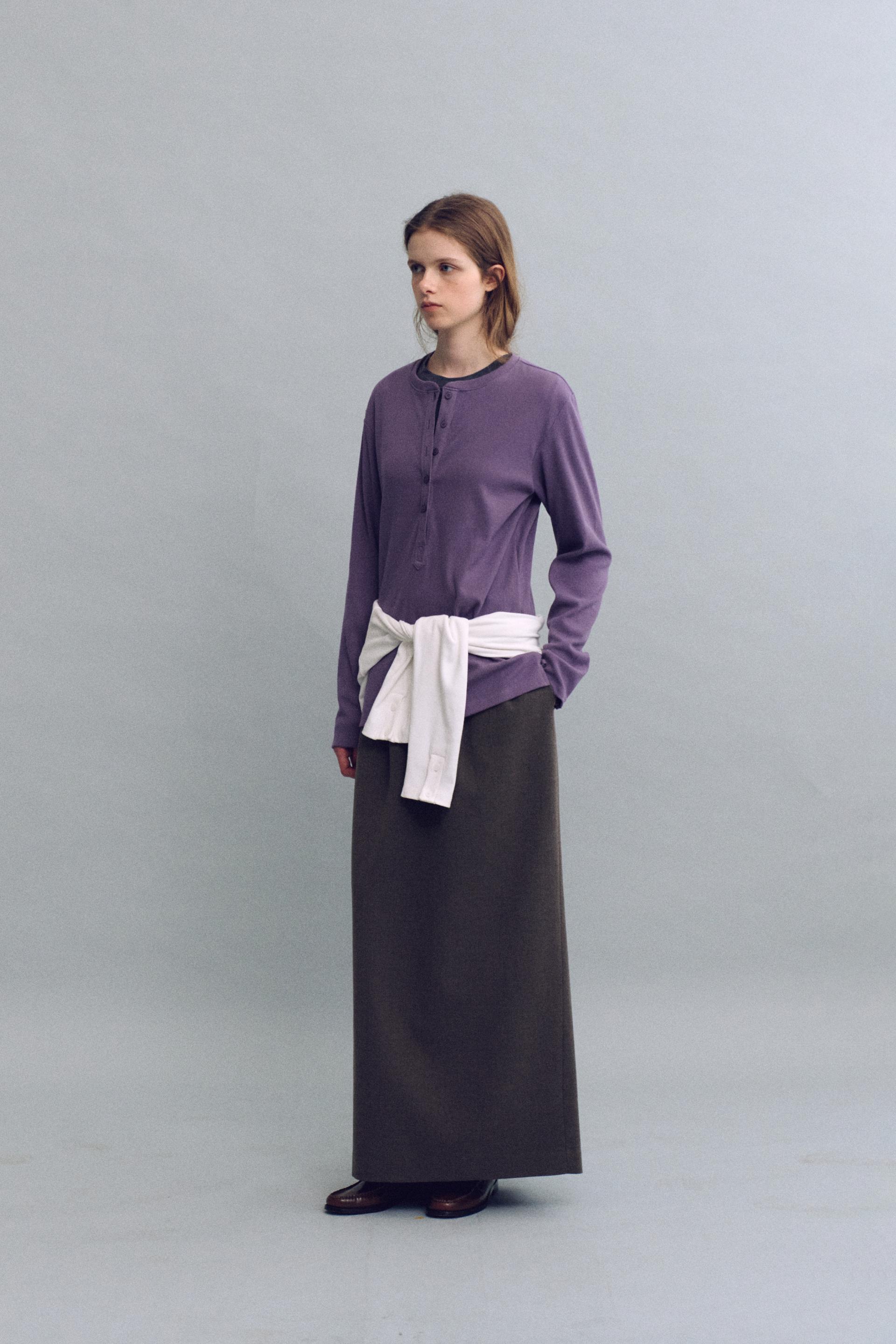 alter deep henley t-shirt (mauve purple)