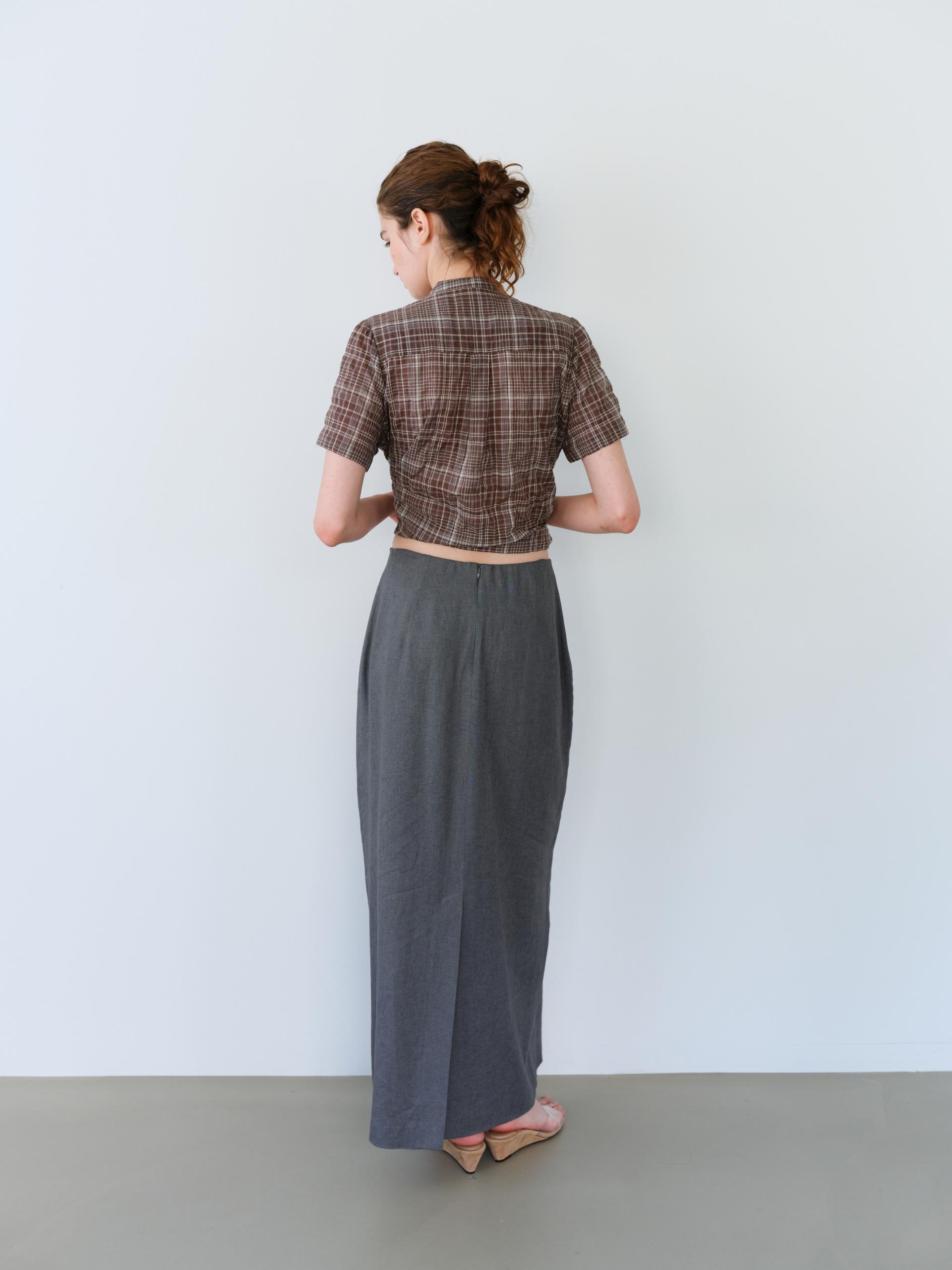 tuck maxi skirt (charcoal)