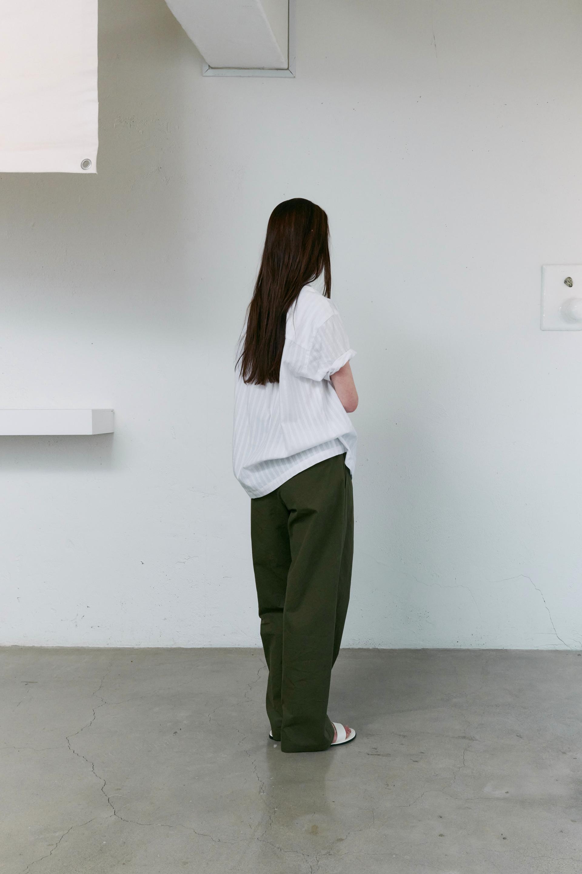 [10차 재입고] wrinkled lapel shirts (white stripe)