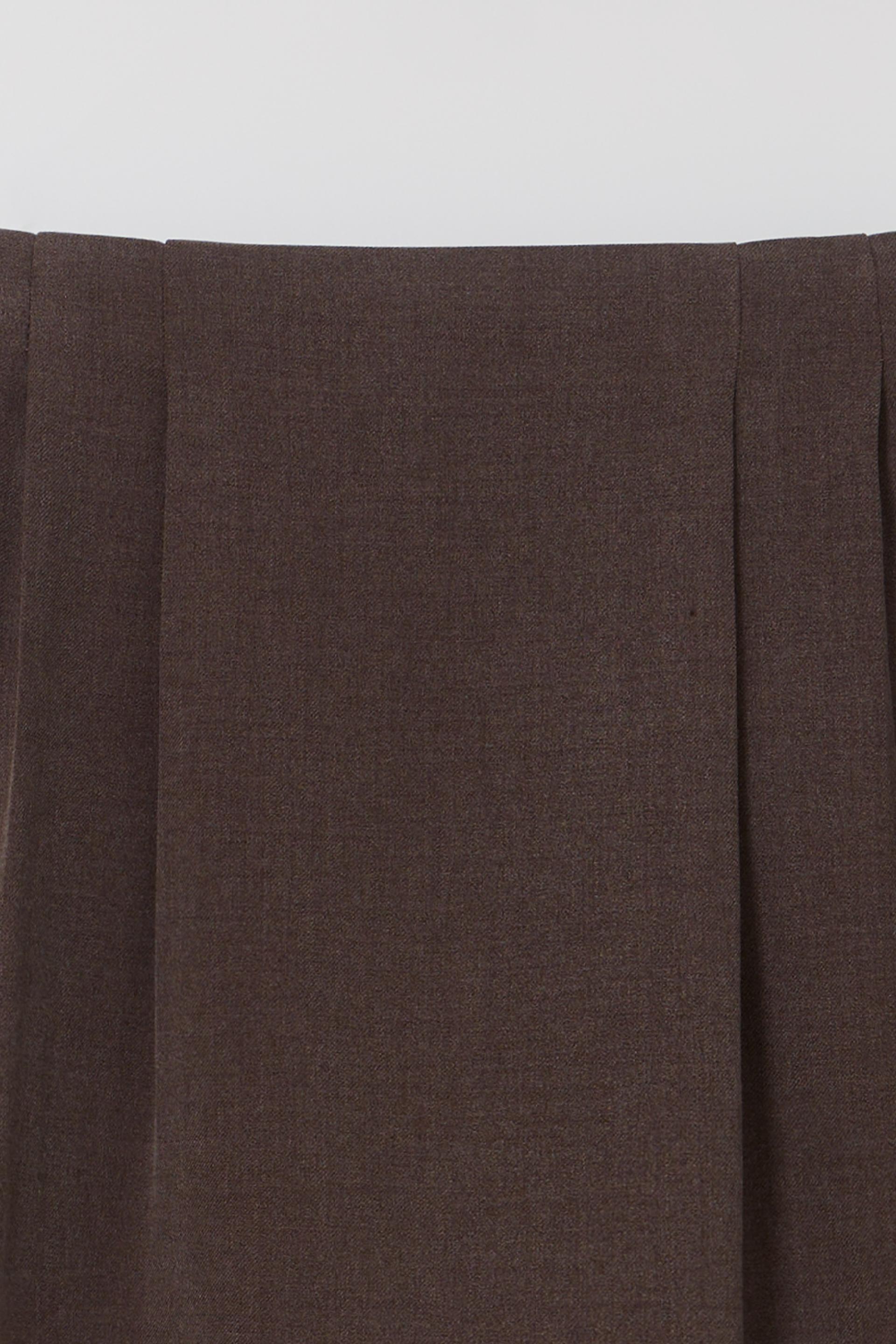 [2차 재입고] tuck maxi wool skirt (dusty brown)