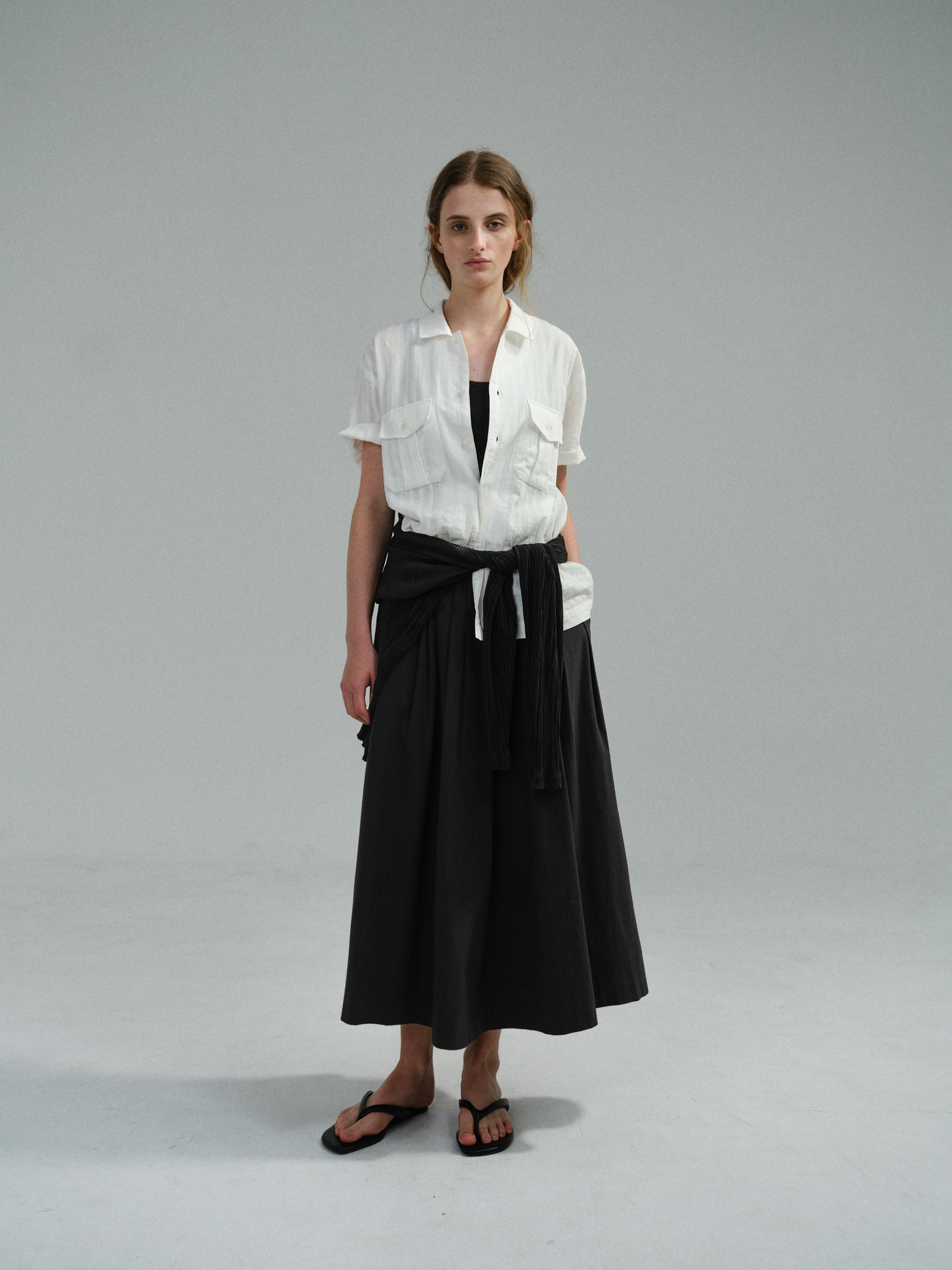 [10차 재입고] wrinkled lapel shirts (white stripe)