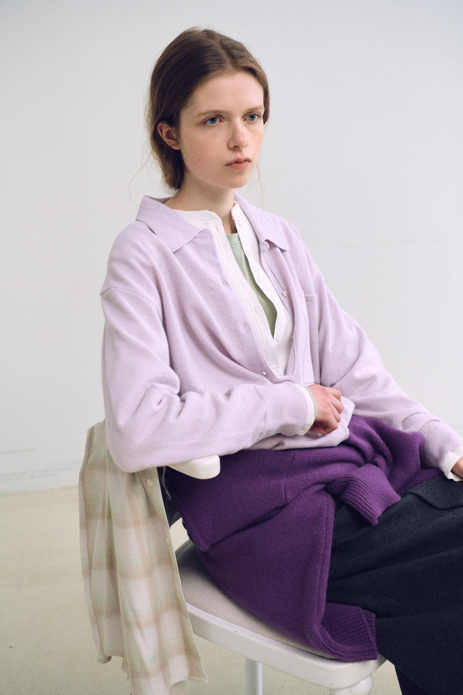 shirts pocket knit (soft pink)
