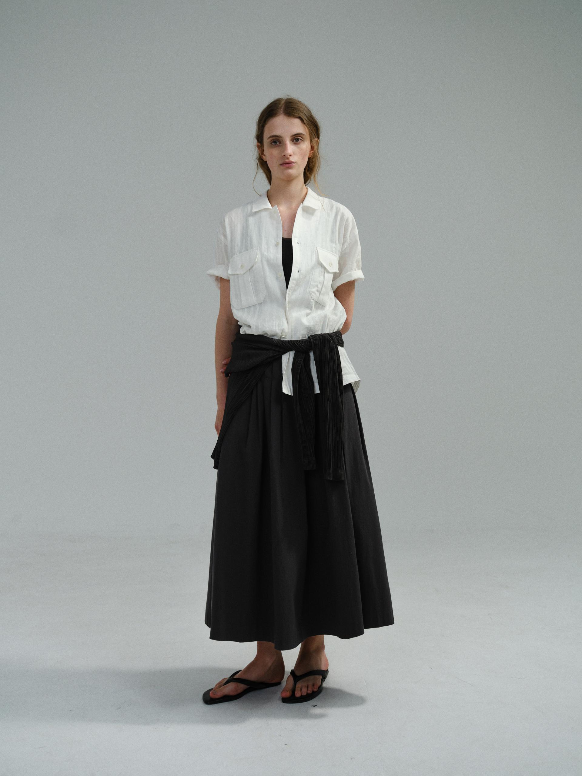 [10차 재입고] wrinkled lapel shirts (white stripe)