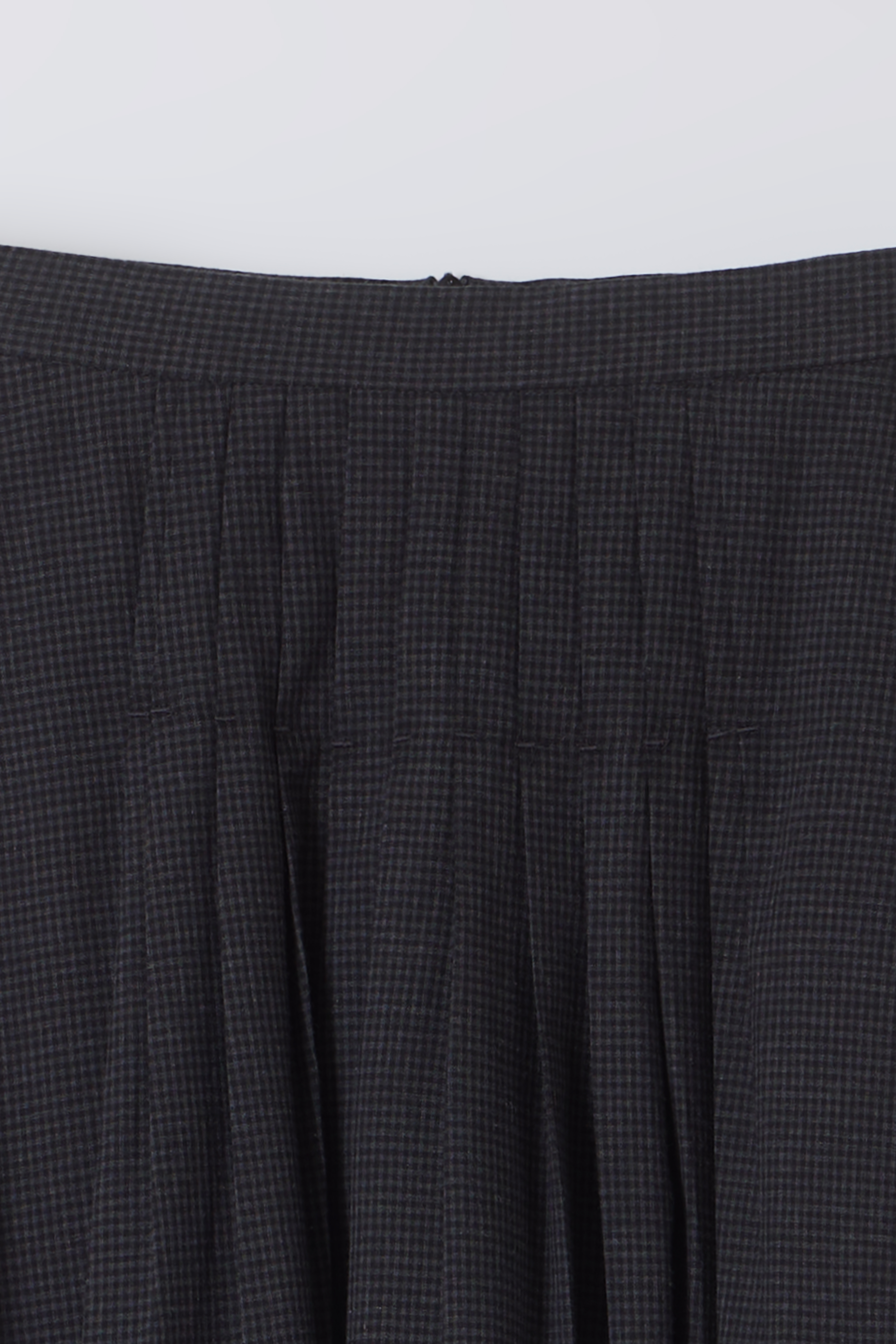 [2차 재입고] asym pleats skirt (check grey)