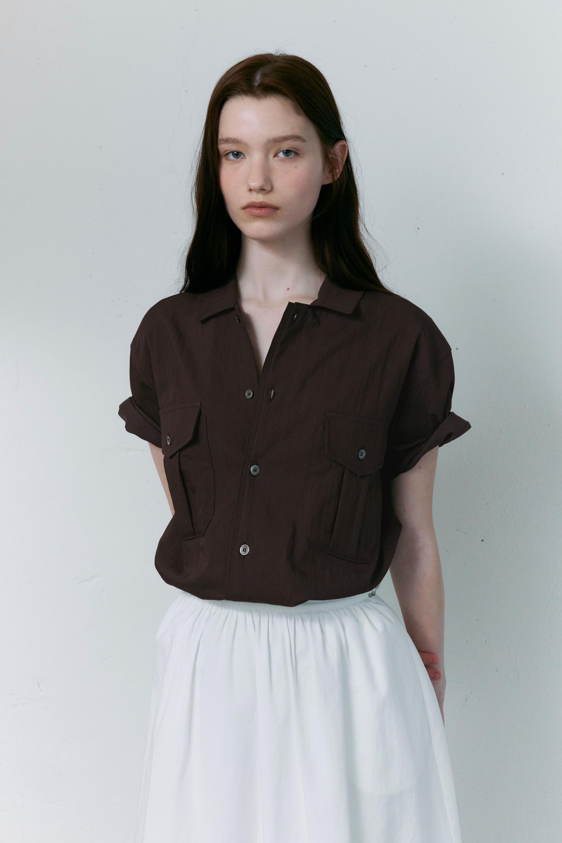 [14차 재입고 5/22 순차배송] wrinkled lapel shirts (brown)