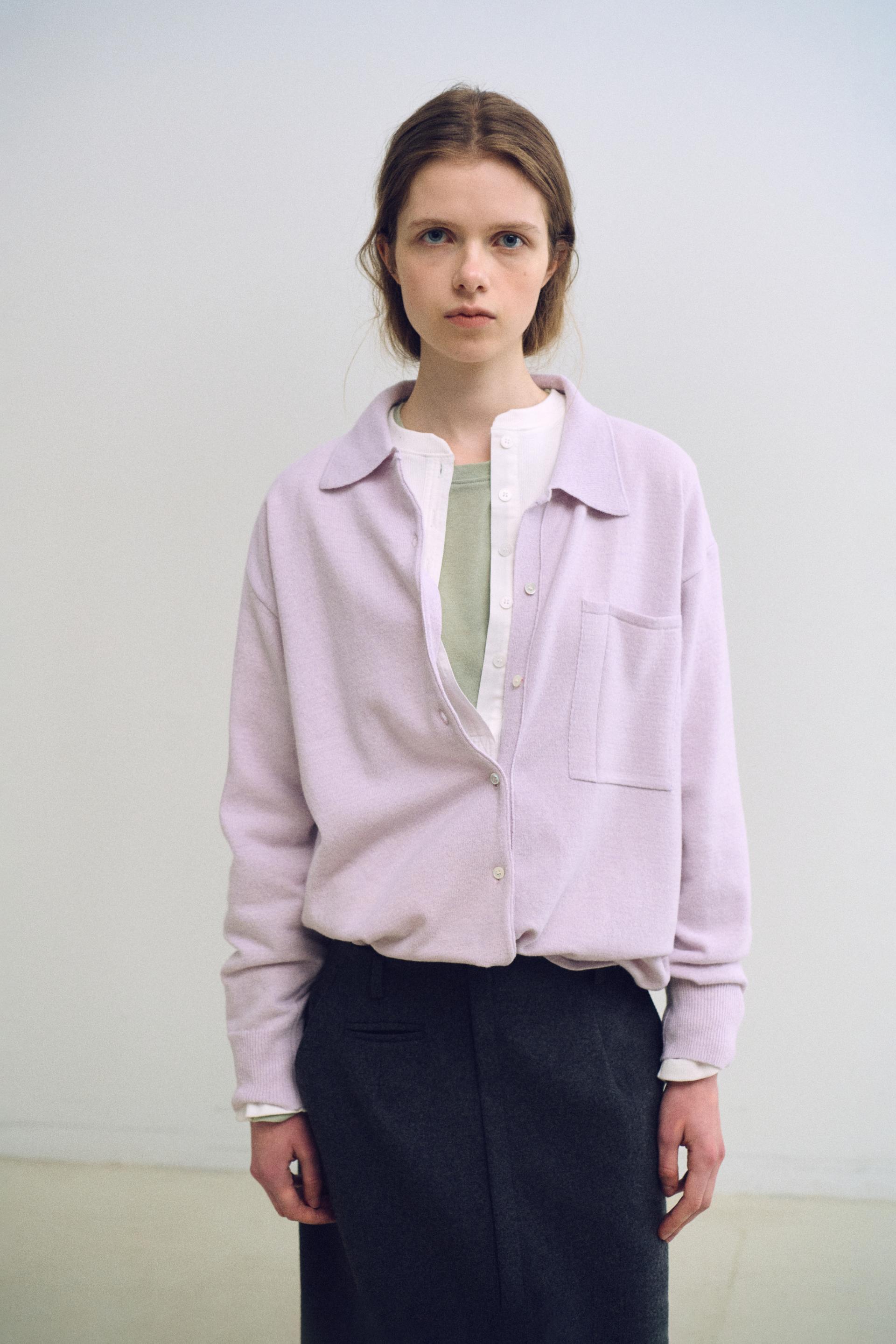 shirts pocket knit (soft pink)