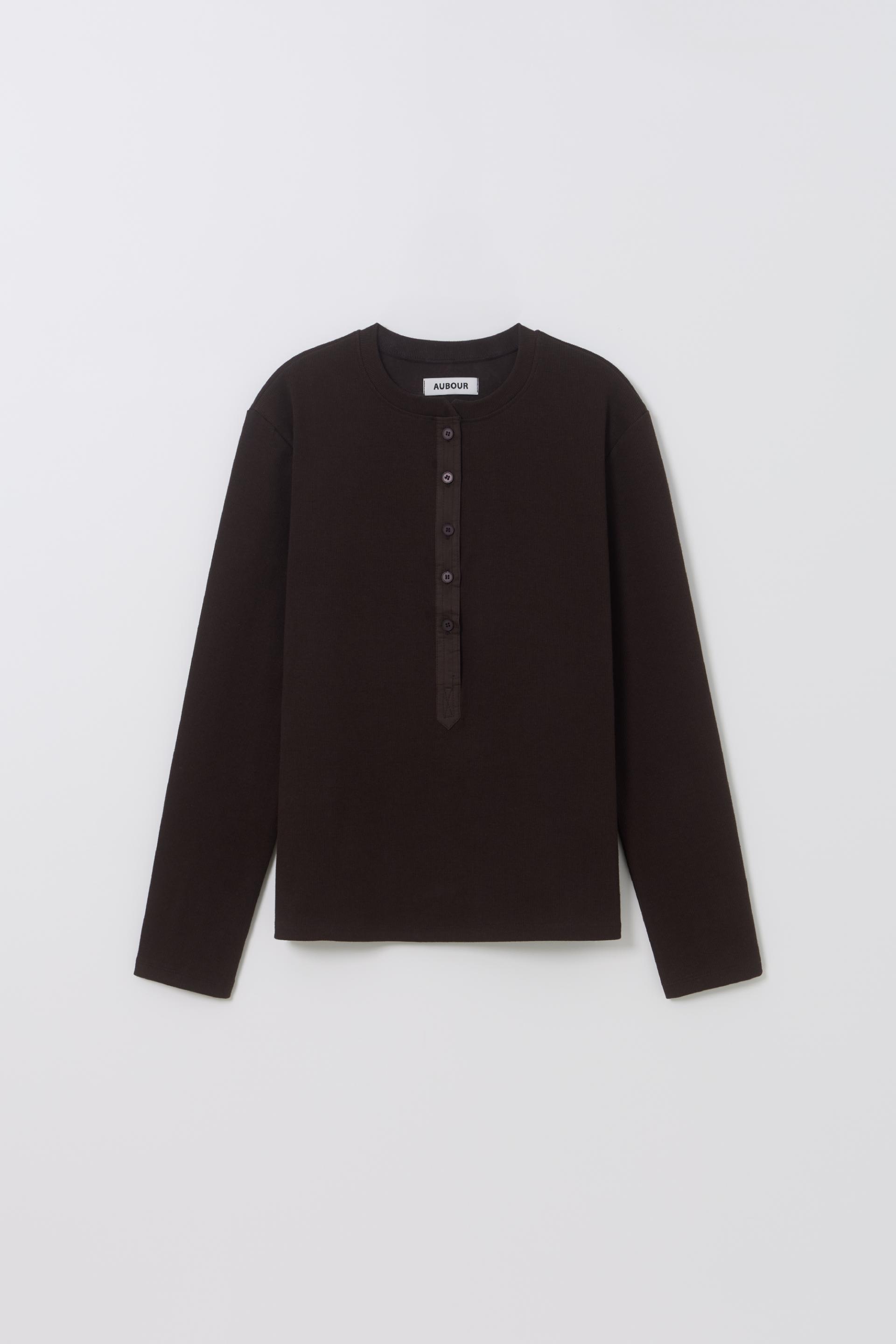 [2차 재입고] alter deep henley t-shirt (brown)